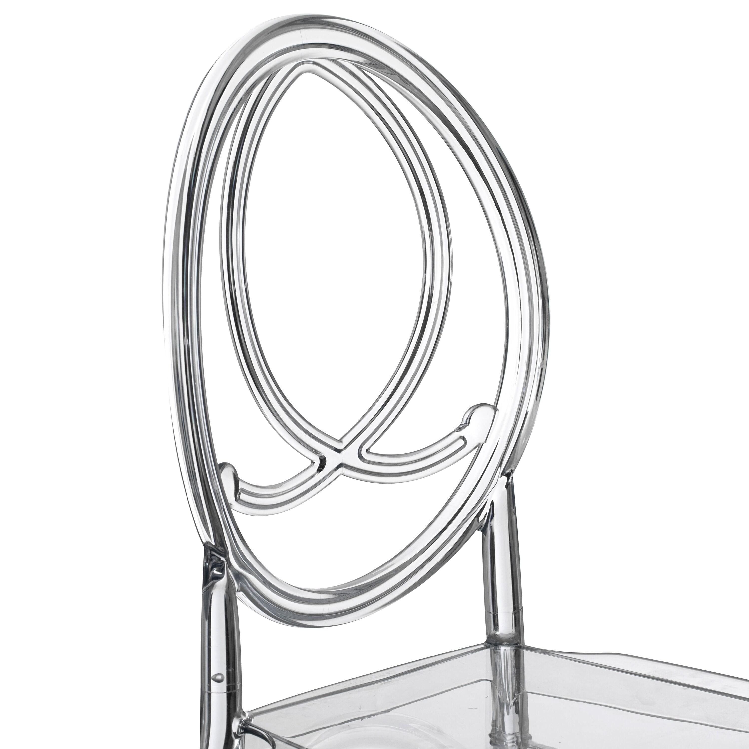 Fabulaxe Modern Acrylic Phoenix Dining Chair, Stackable Transparent Party Chair, Crystal Clear Acrylic Chair for Events and Weddings, Single