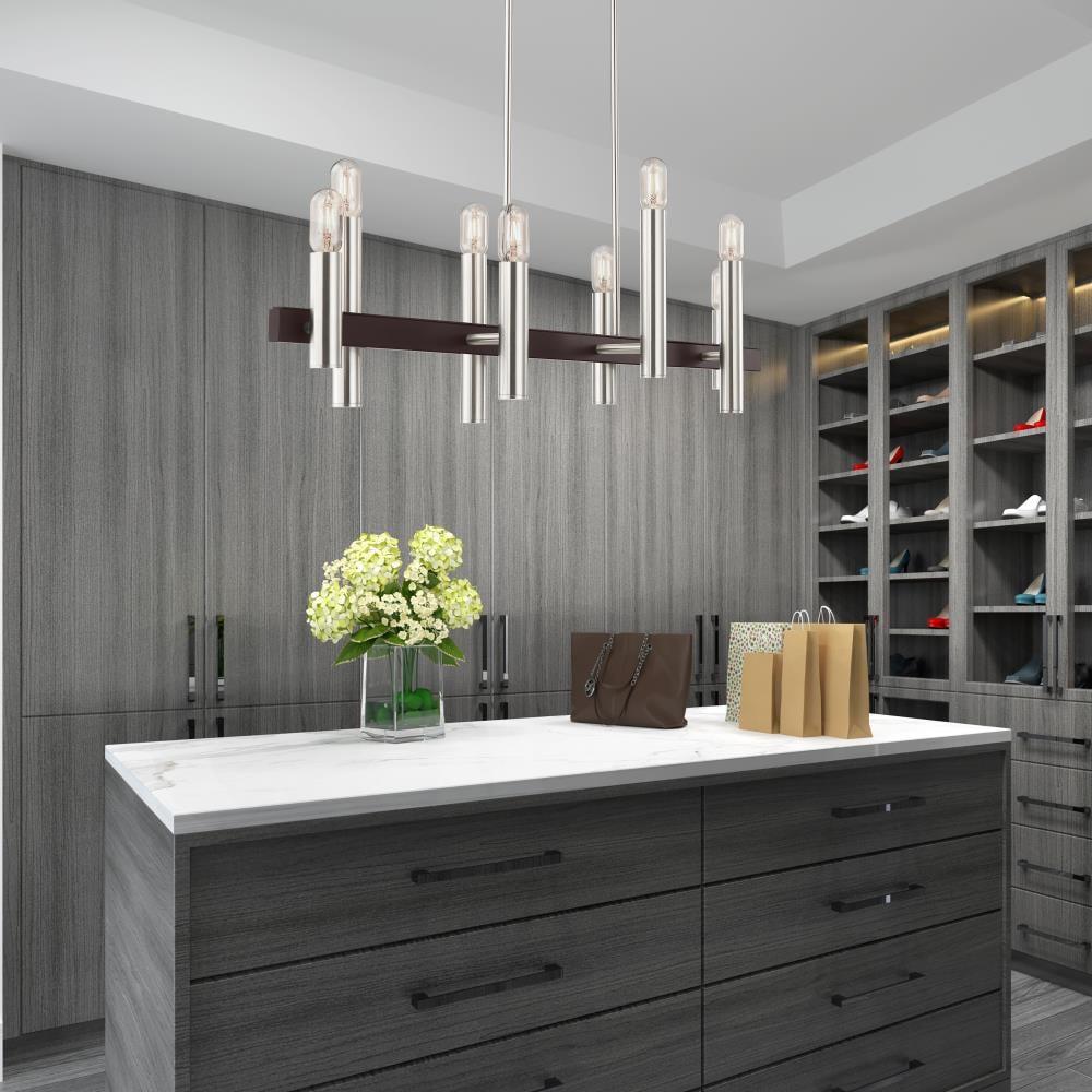 Helsinki 8-Light Brushed Nickel and Bronze Chandelier