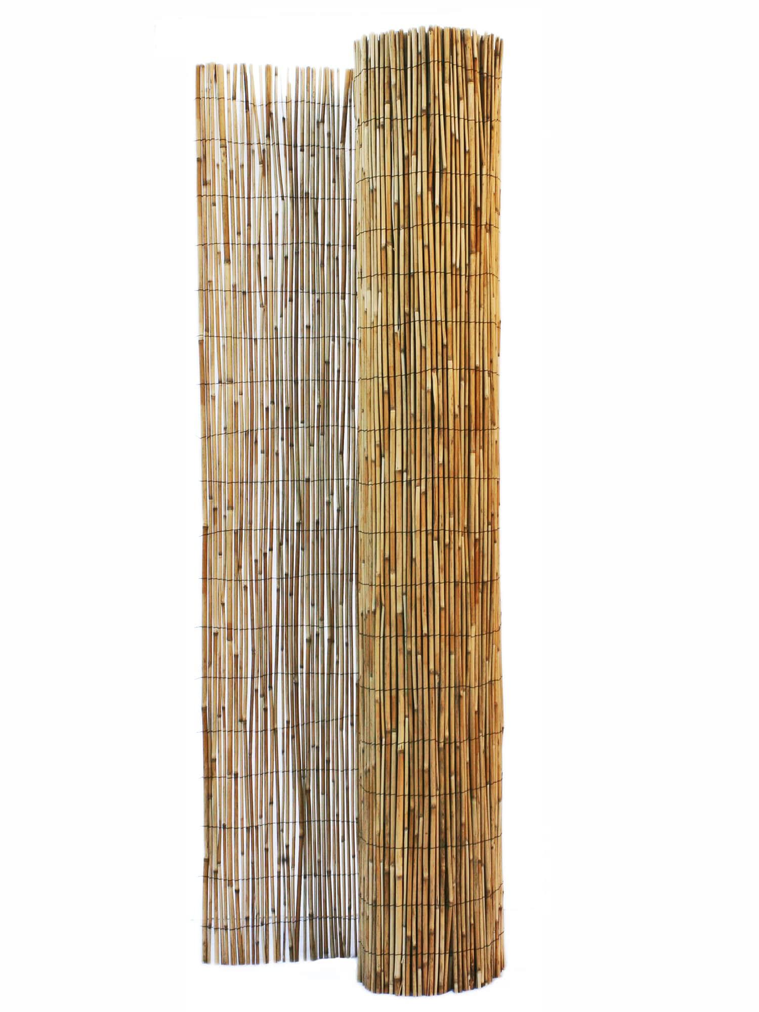 6 ft. H x 16 ft. W Natural Jumbo Reed Fence Decorative Garden Fencing Divider