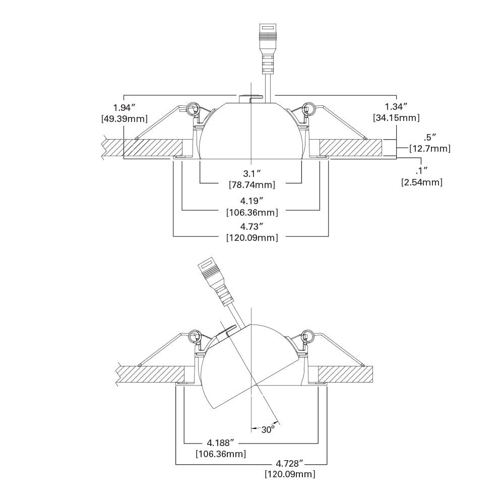 Halo 4 in. Integrated LED Recessed Canless Narrow Beam Gimbal Trim (2700K-5000K)