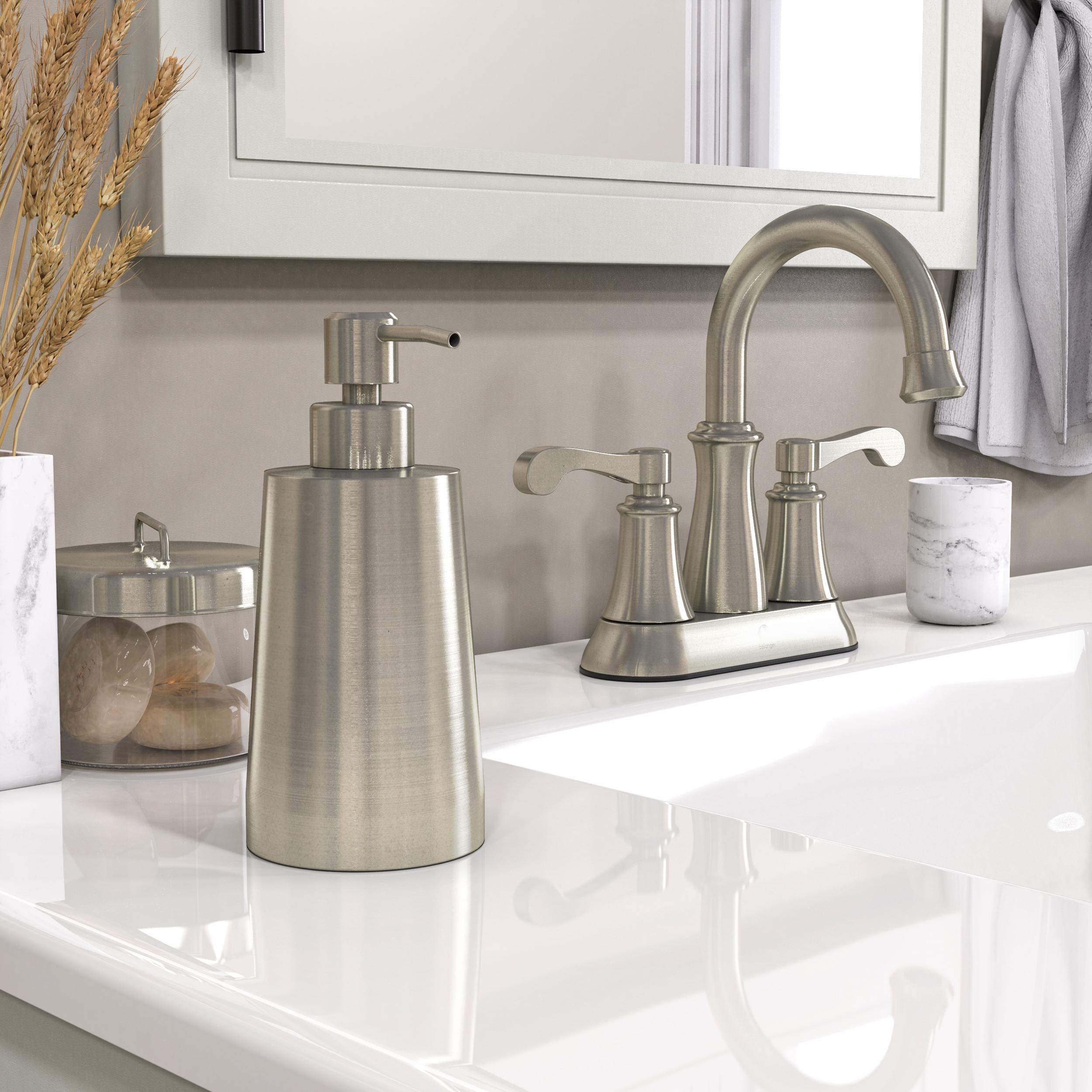 Keeney 11.8 oz. Premium Kitchen or Bathroom Countertop Pump Soap Dispenser, Brushed Nickel