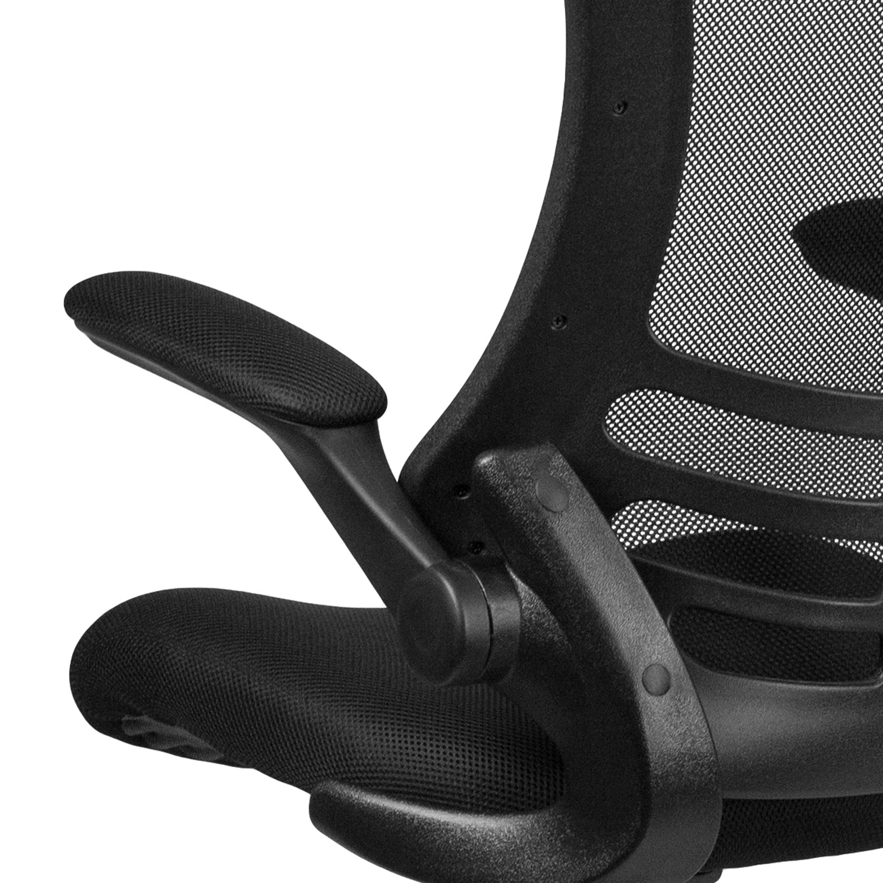 Archimedes Mid-Back Swivel Office Chair with Foot Ring and Flip-Up Arms