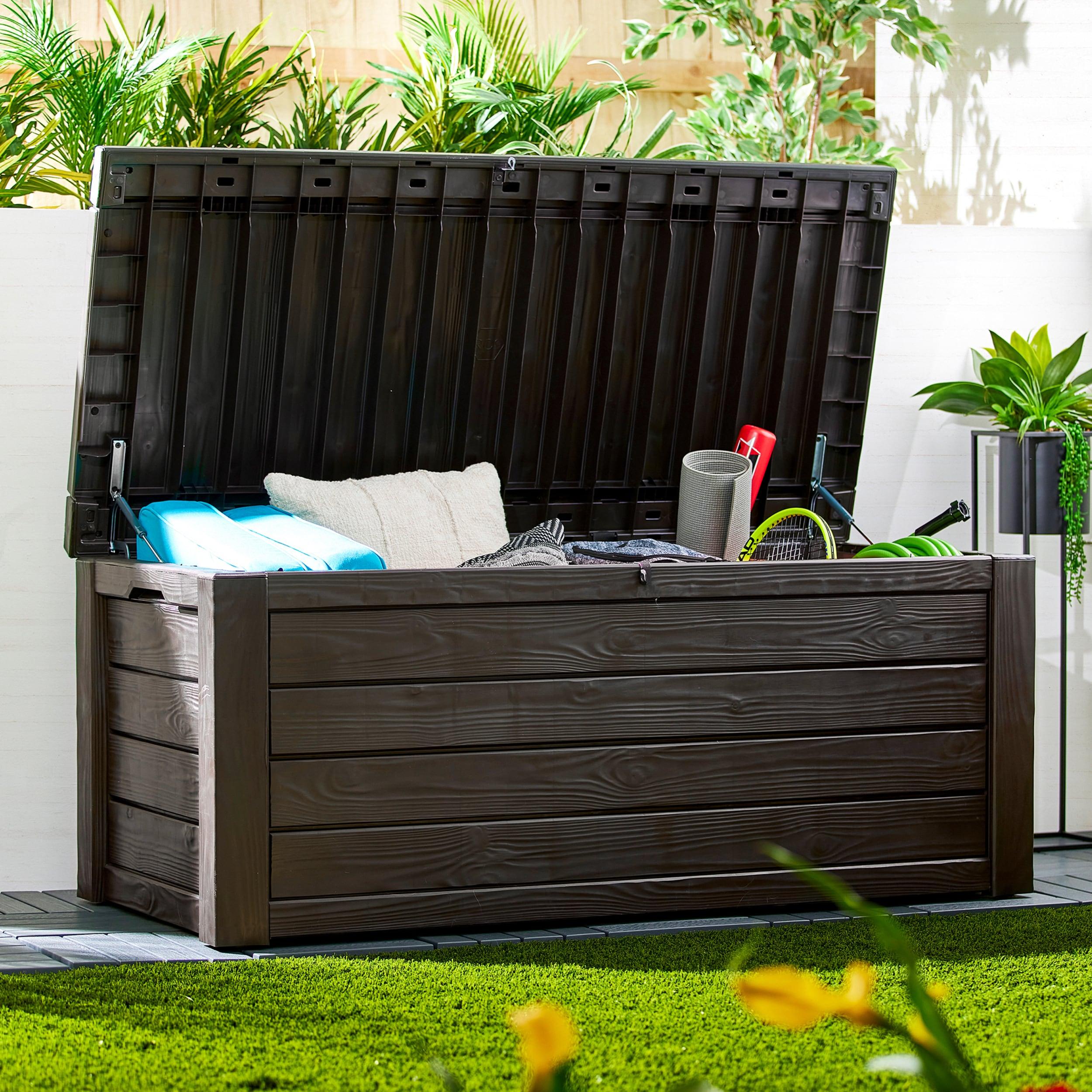 Keter Keter Westwood 150 Gallon Large Durable Resin Outdoor Storage and Organization Deck Box For Patio Furniture and Supplies