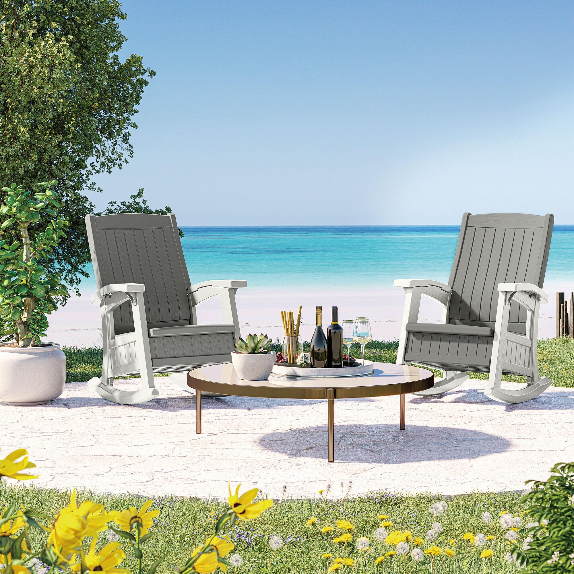 Suncast Suncast Outdoor Rocking Chair with Storage