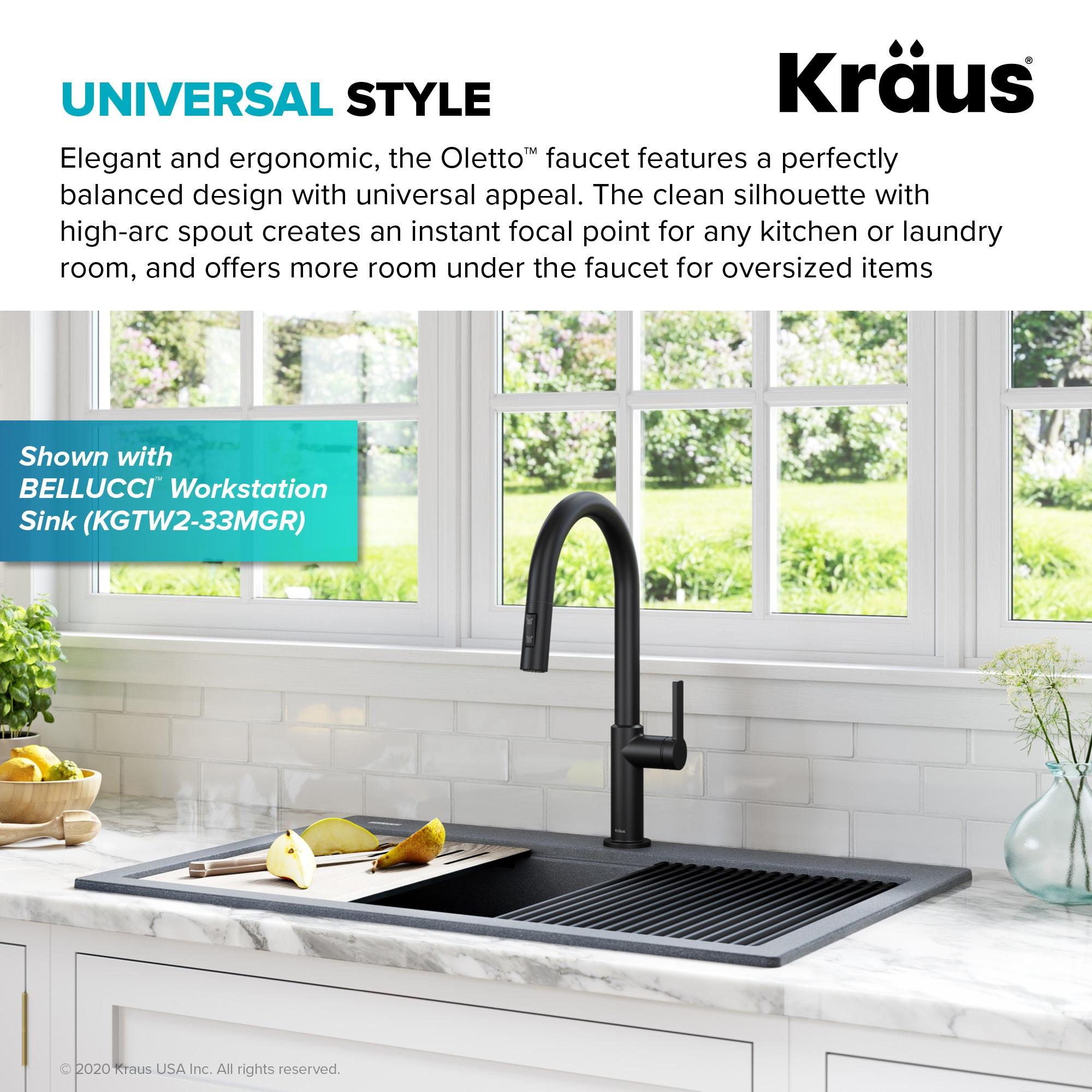 KRAUS Oletto Single Handle Pull Down Kitchen Faucet