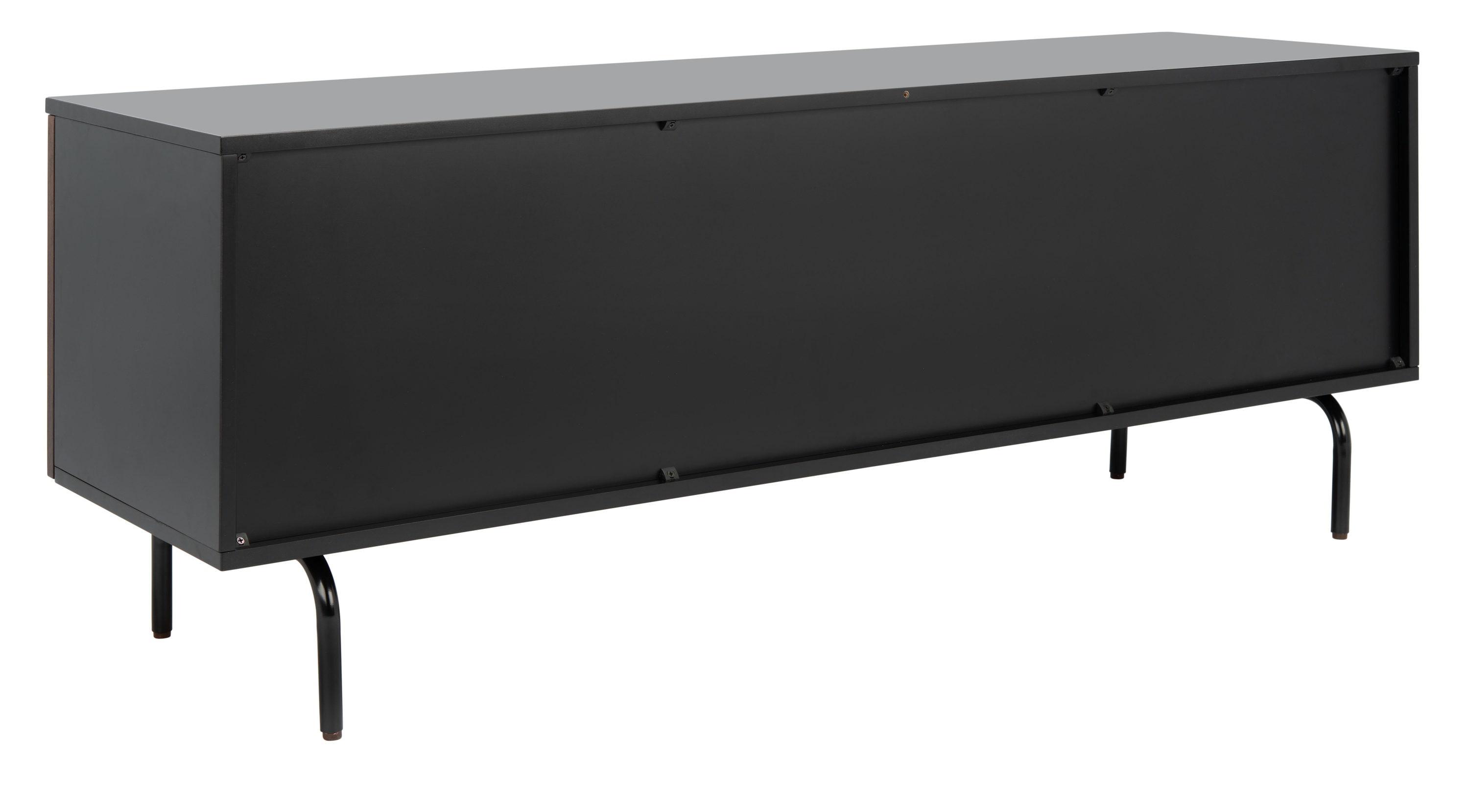 SAFAVIEH Genevieve Modern Storage Rectangle TV Stand, Black/Walnut (54 in. W x 15.7 in. D x 19.7 in. H)