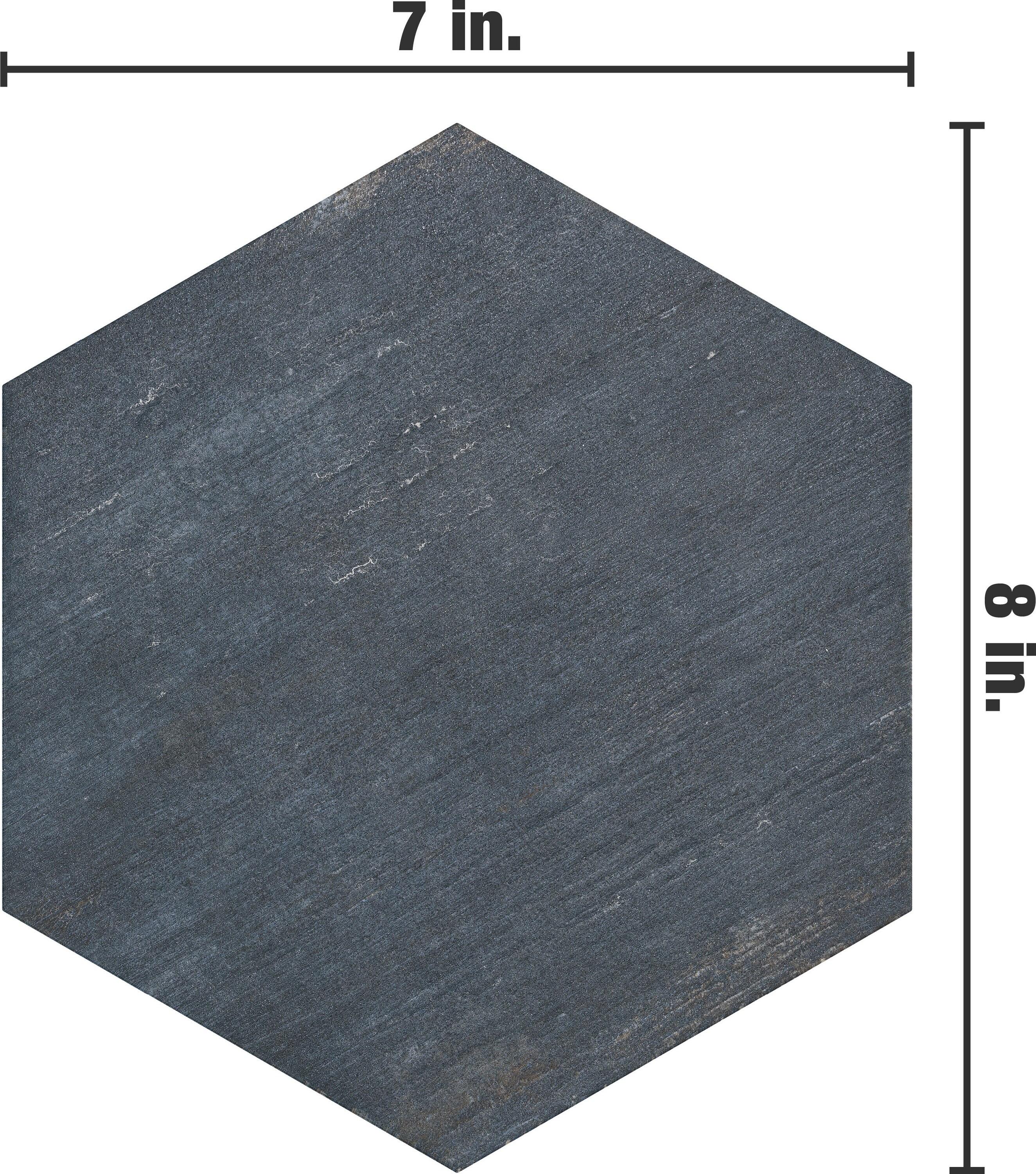 Retro 7" x 8" Porcelain Wood Look Wall & Floor Tile