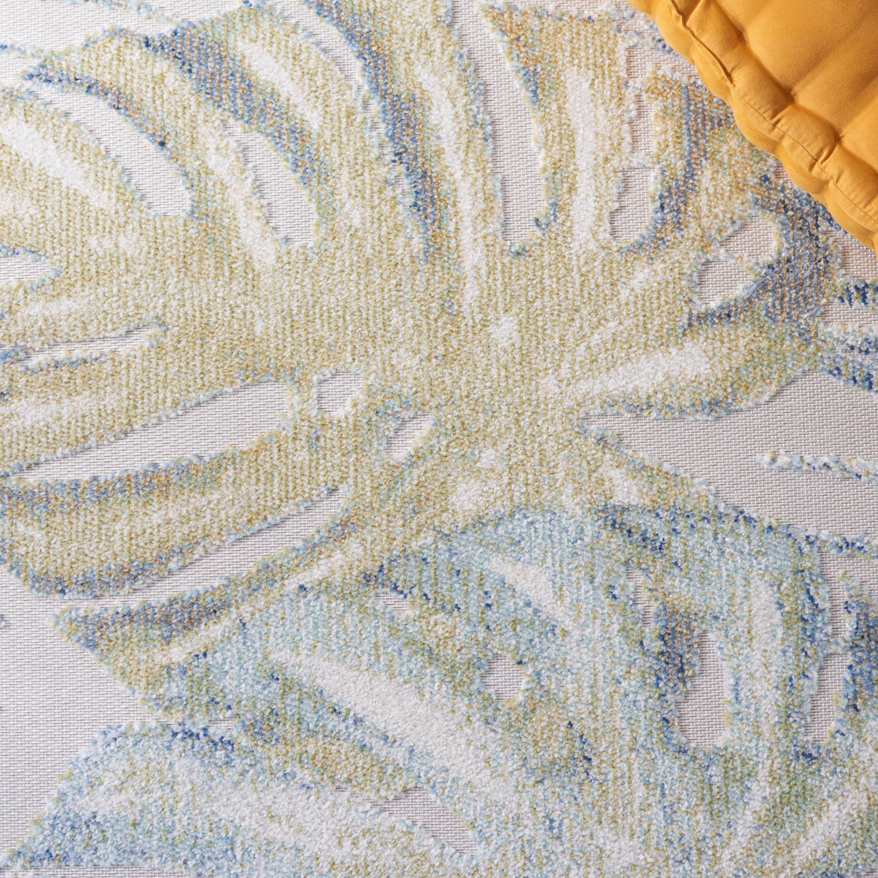 Sarasota SAR112 Power Loomed Area Rug - Light Green/Ivory - 4'5"x6'5" - Safavieh.