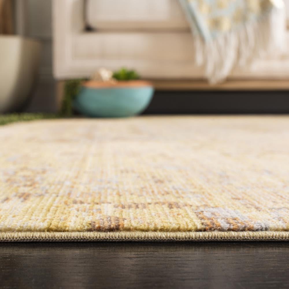 Mystique MYS971 Power Loomed Area Rug - Gold/Multi - 4'x6' - Safavieh.
