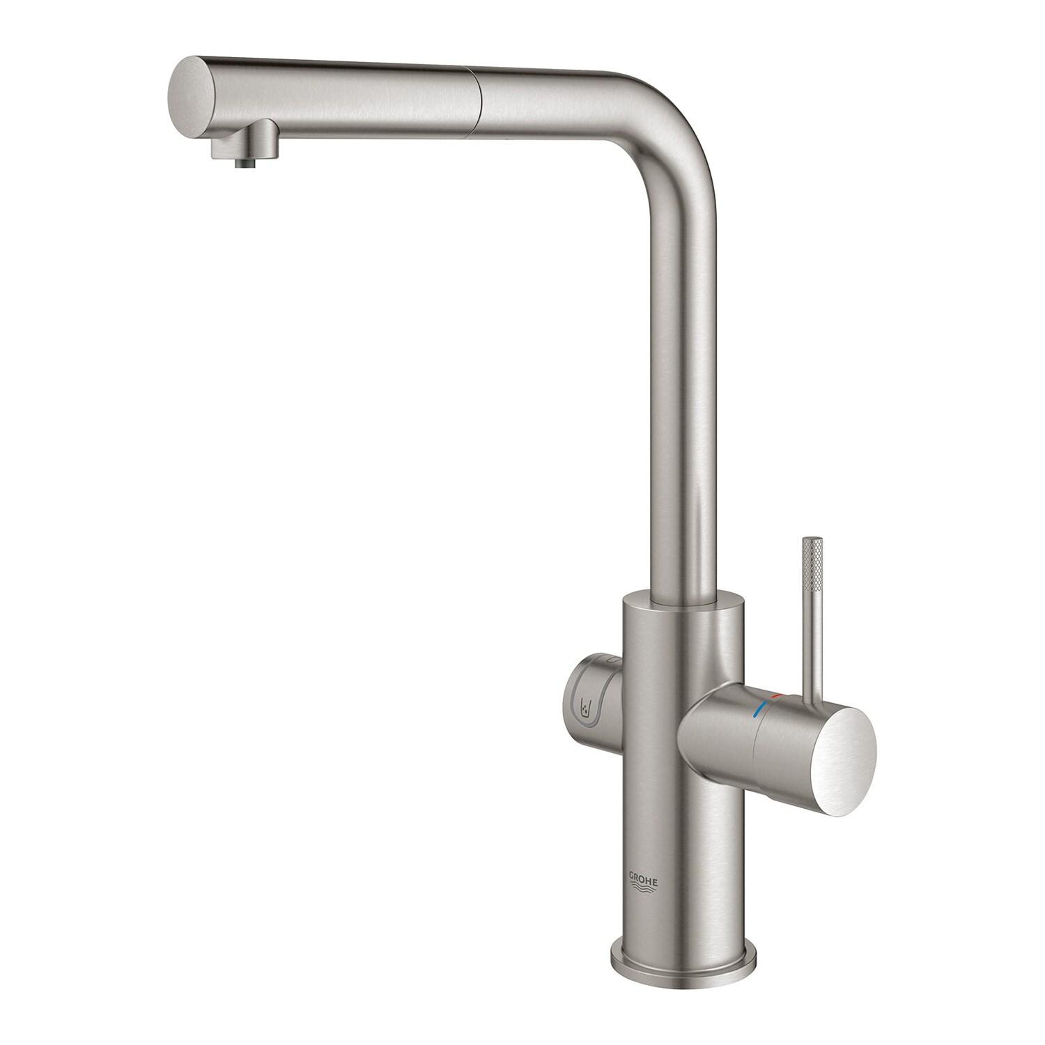 Blue Pull Out Single Handle Kitchen Faucet with Accessories
