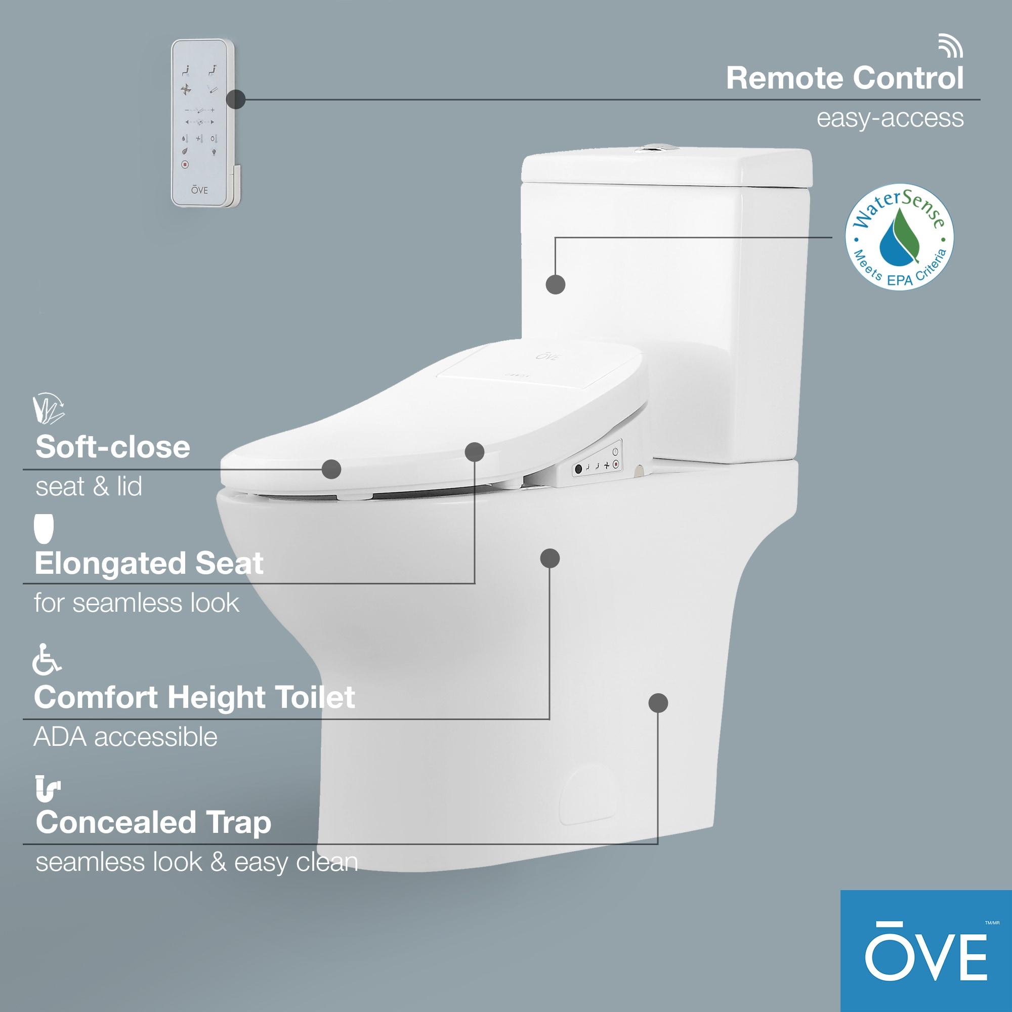 Ove Decors Felix 1.59 Gallons GPF Elongated Floor Mounted Bidet Toilet (Seat Included)