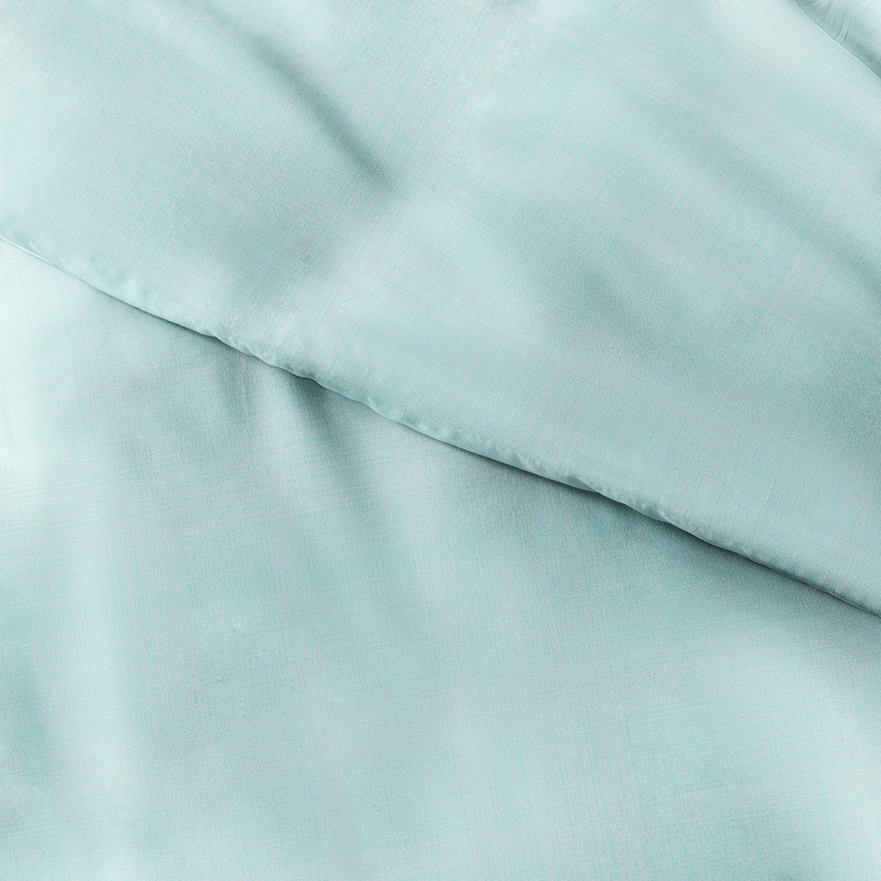 Aqua Plaid Microfiber Full/Queen Duvet Cover Set with Shams