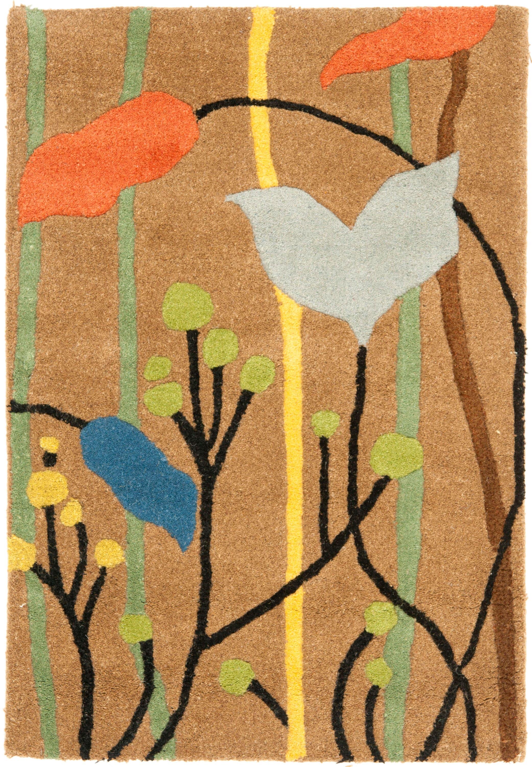 SAFAVIEH Soho Jordan Floral Wool Area Rug, Brown/Multi, 2' x 3'