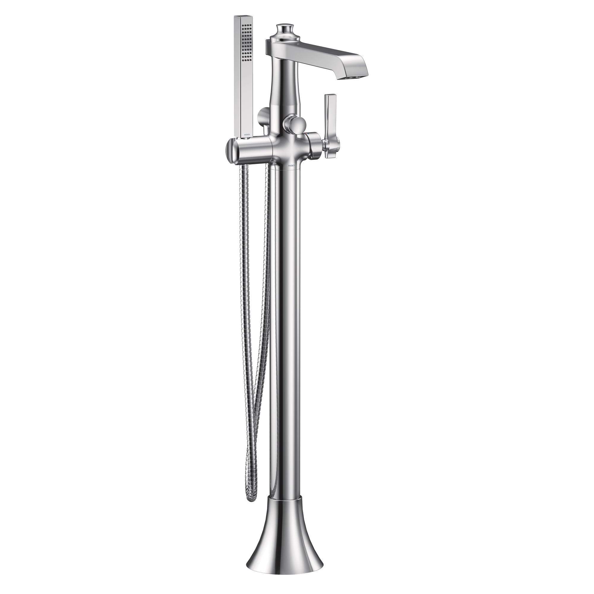 Flara Single Handle Floor Mount Freestanding Tub Filler with Handshower