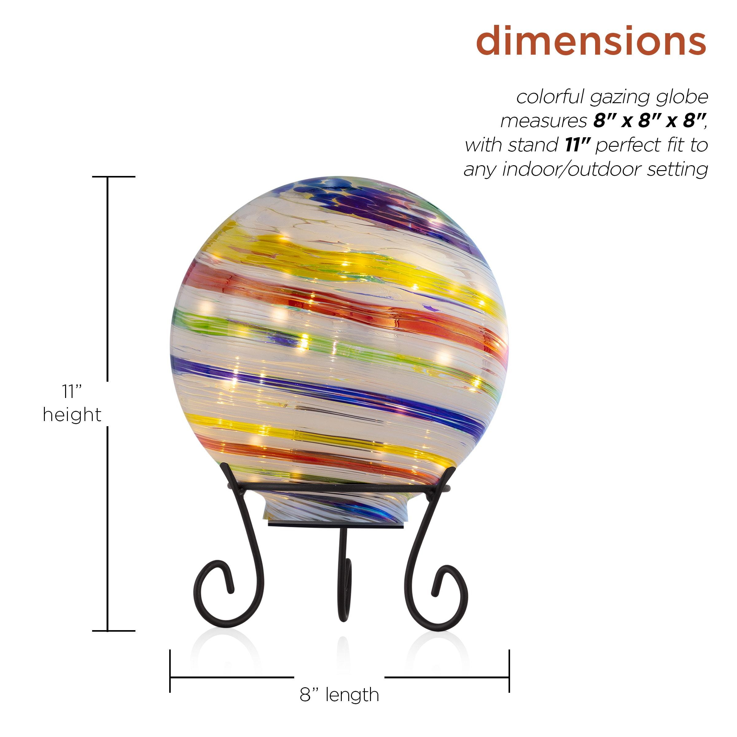 Alpine Corporation 10" Light up Glass Gazing Balls, Multicolor
