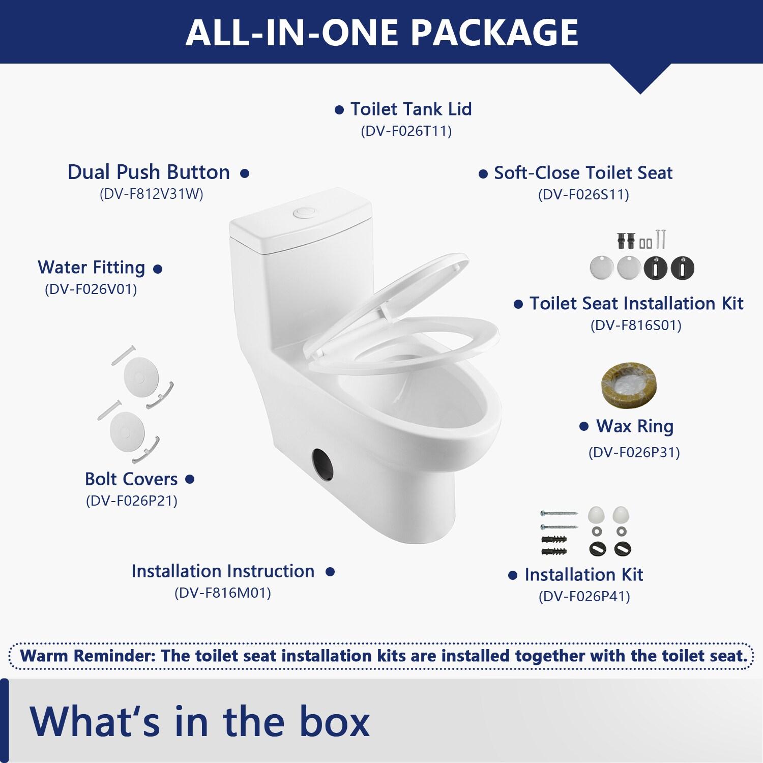 Ally Standard Bathroom Toielt, Modern Toilet with Comfort Chair Height Floor Mounted(Seat Included)