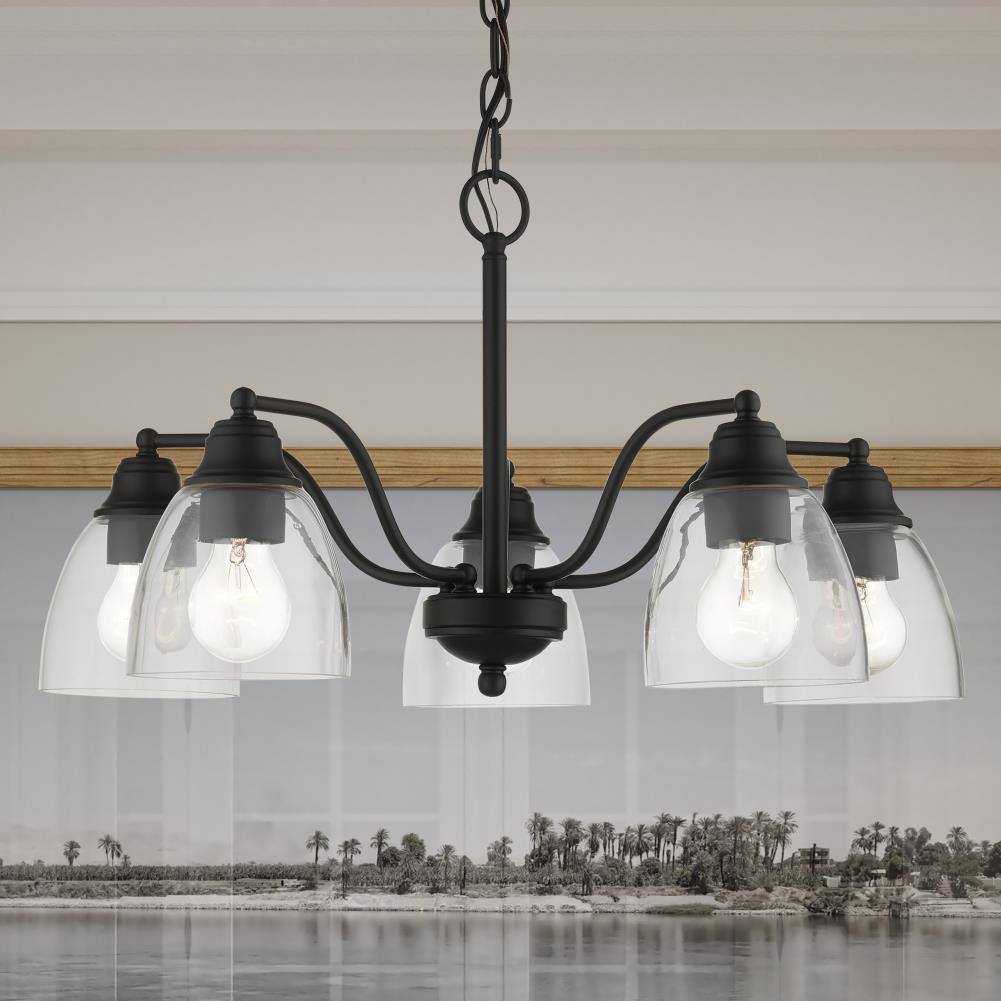 Livex Lighting Montgomery 5 - Light Chandelier in  Black