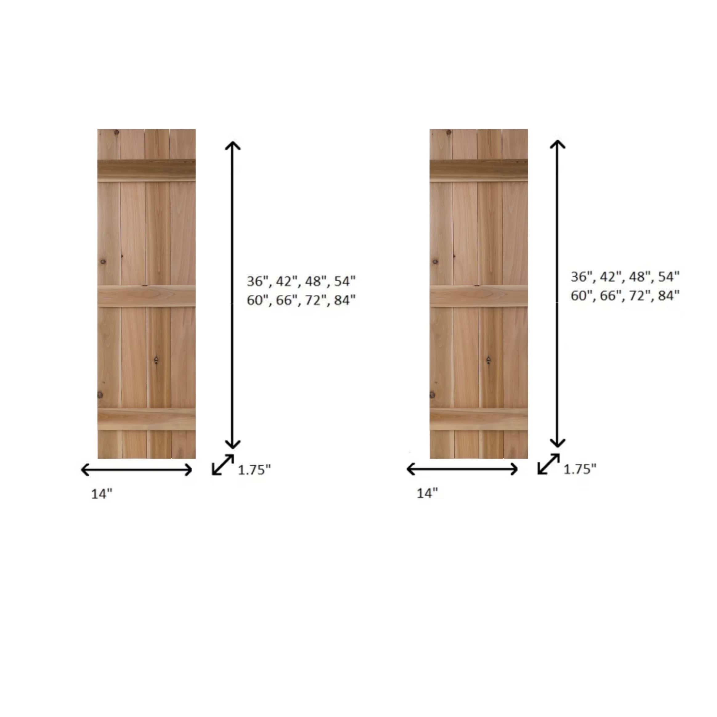 14'' Board & Batten Shutters (Set of 2)
