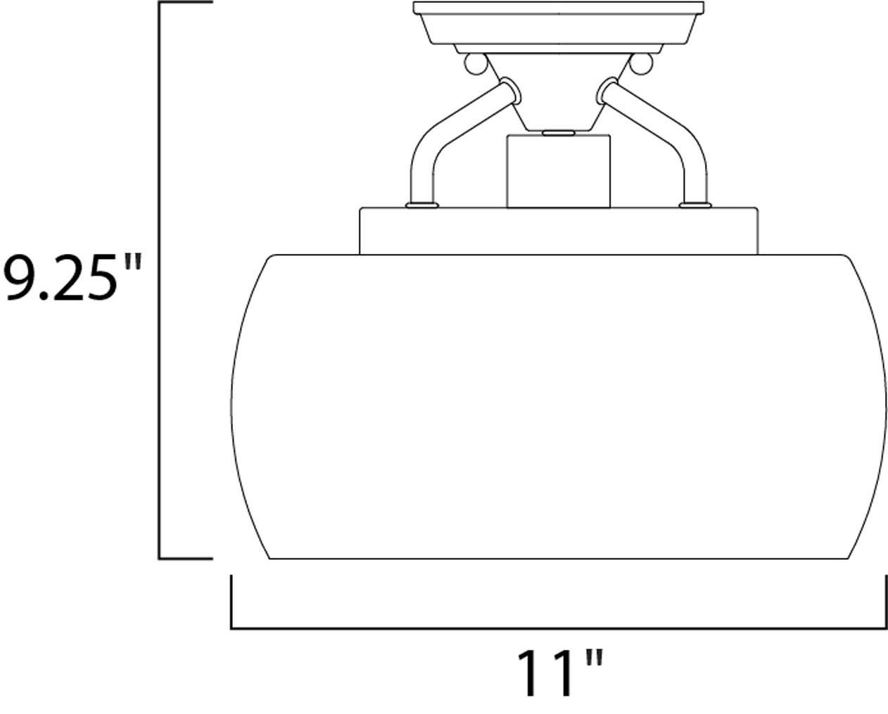 Maxim Lighting Goblet 1 - Light Semi-Flush Mount in  Black/Satin Nickel
