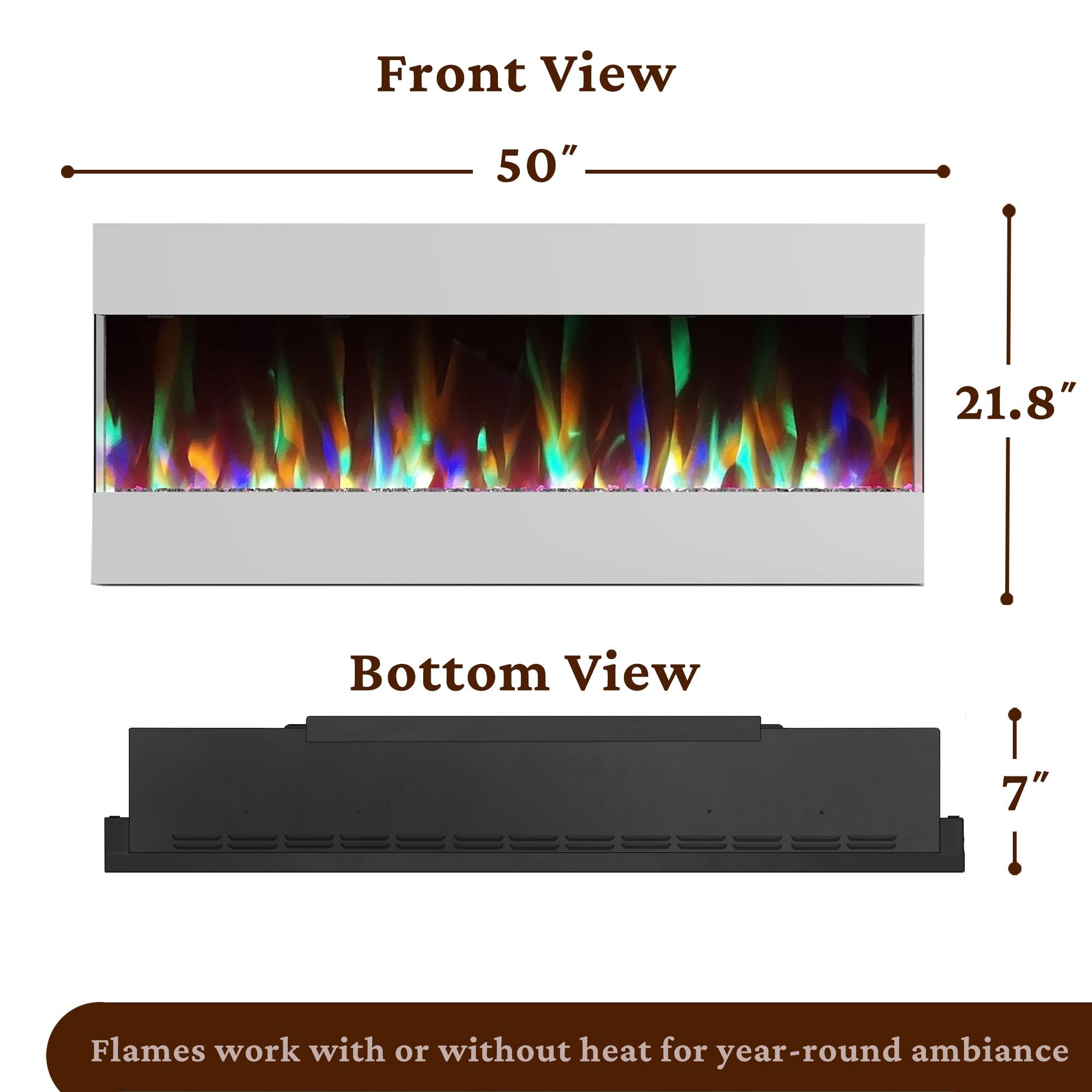 Cambridge Cambridge Recessed Wall Mounted Electric Fireplace with Crystal Rock Display