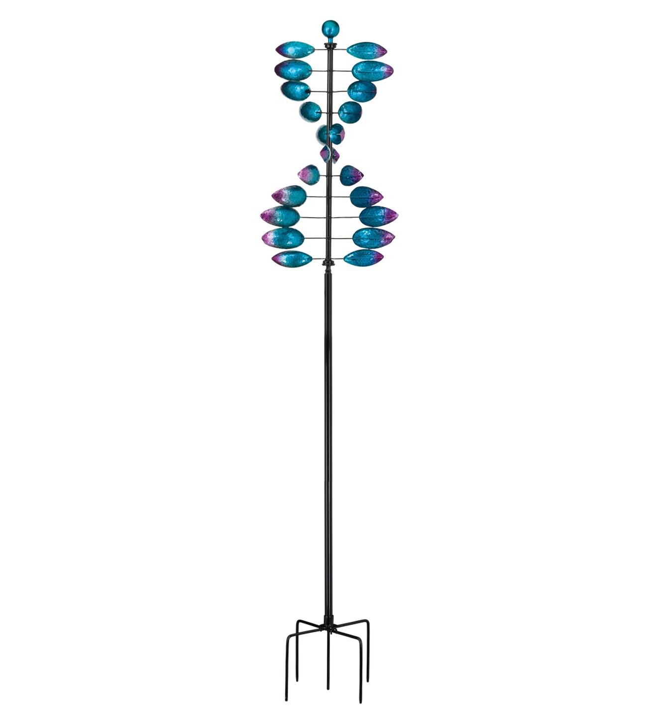 Blue and Magenta Double Helix Vertical Wind Spinner