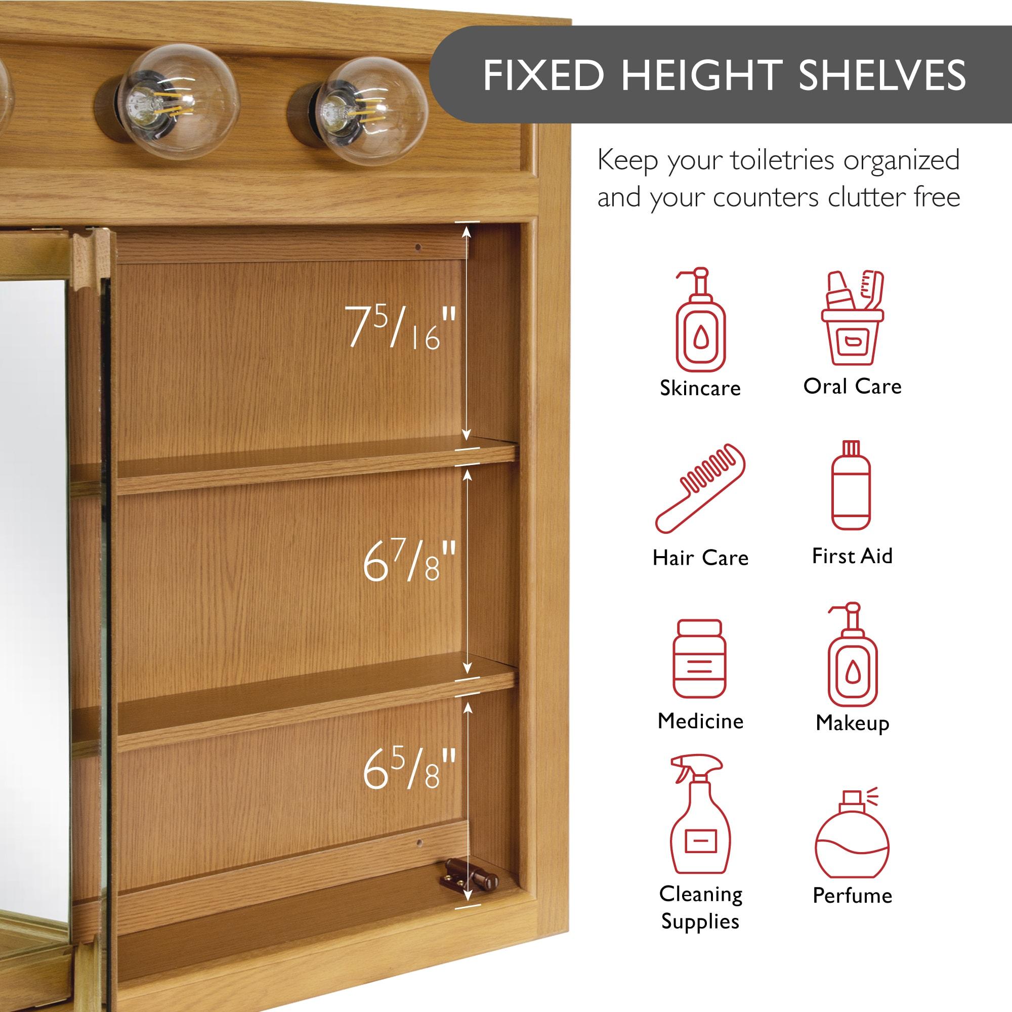 Richland 48-Inch Lighted Wood Medicine Cabinet in Nutmeg Oak