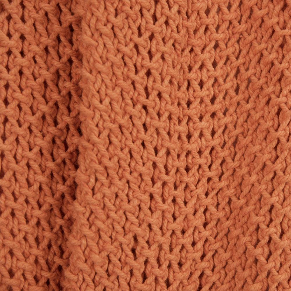 Rizzy Home 50" x 60" Woven Cotton Throw in Orange