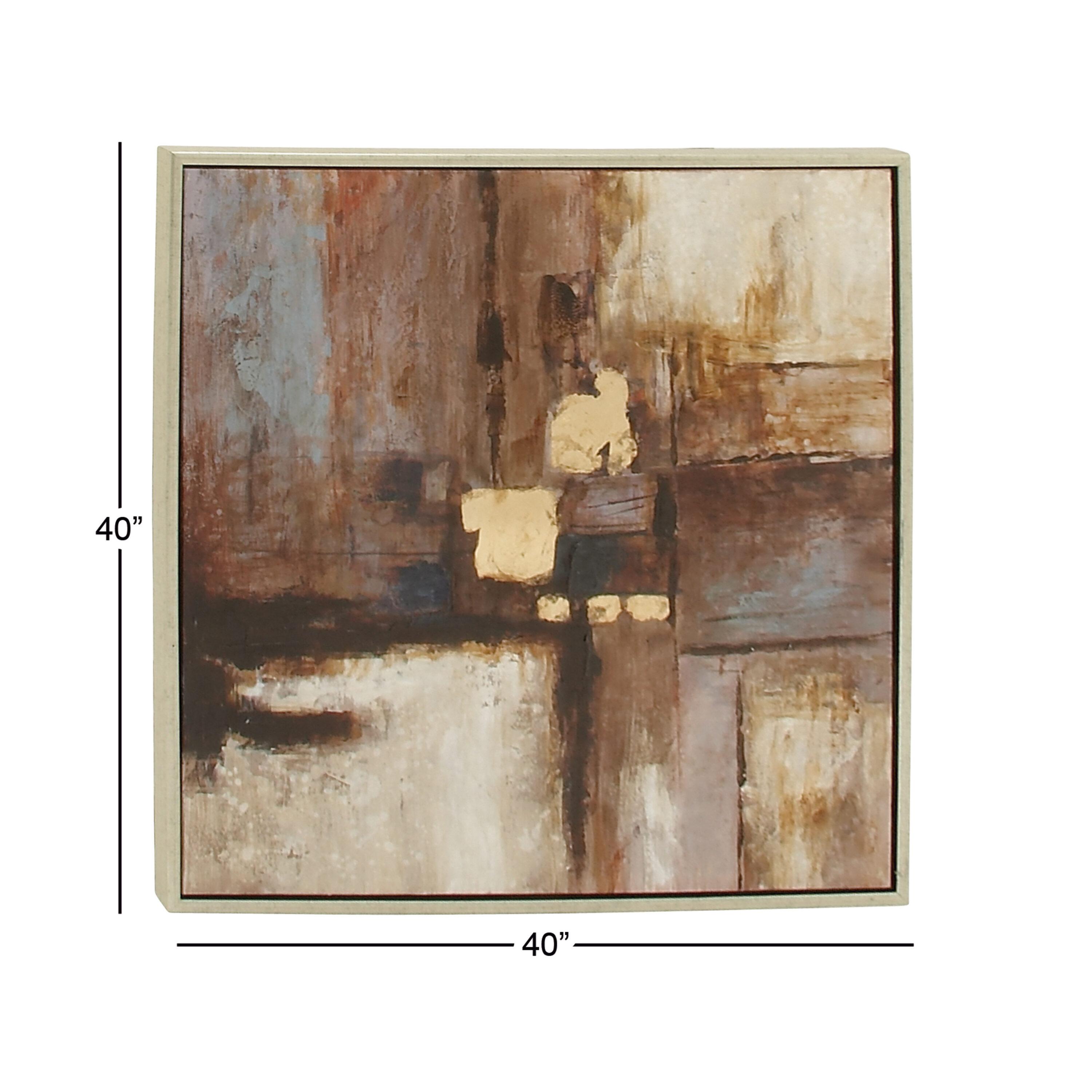 40" x 40" Abstract Framed Wall Art with Silver Frame, by DecMode