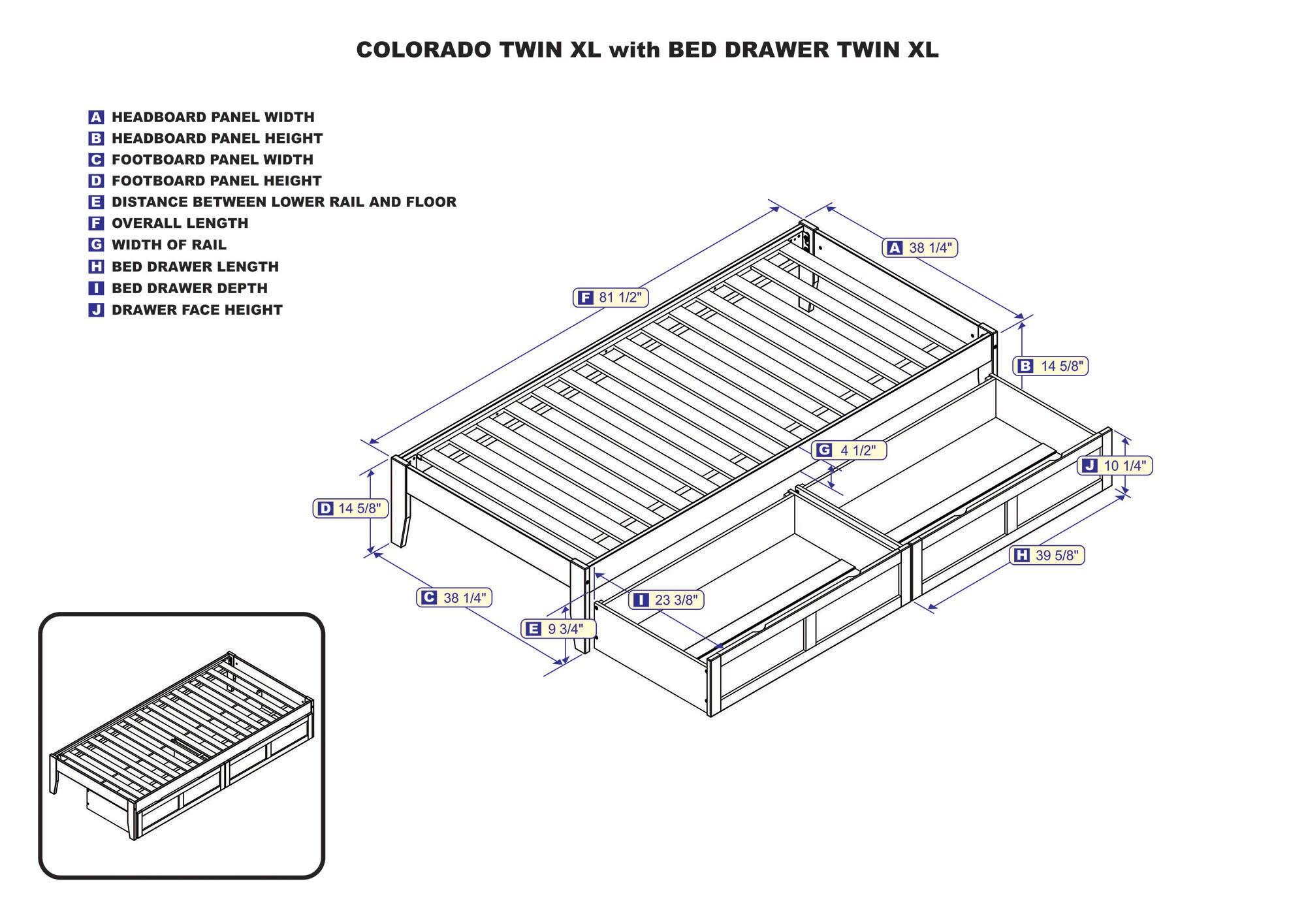 White Twin Platform Bed with Storage Drawers and USB Charger