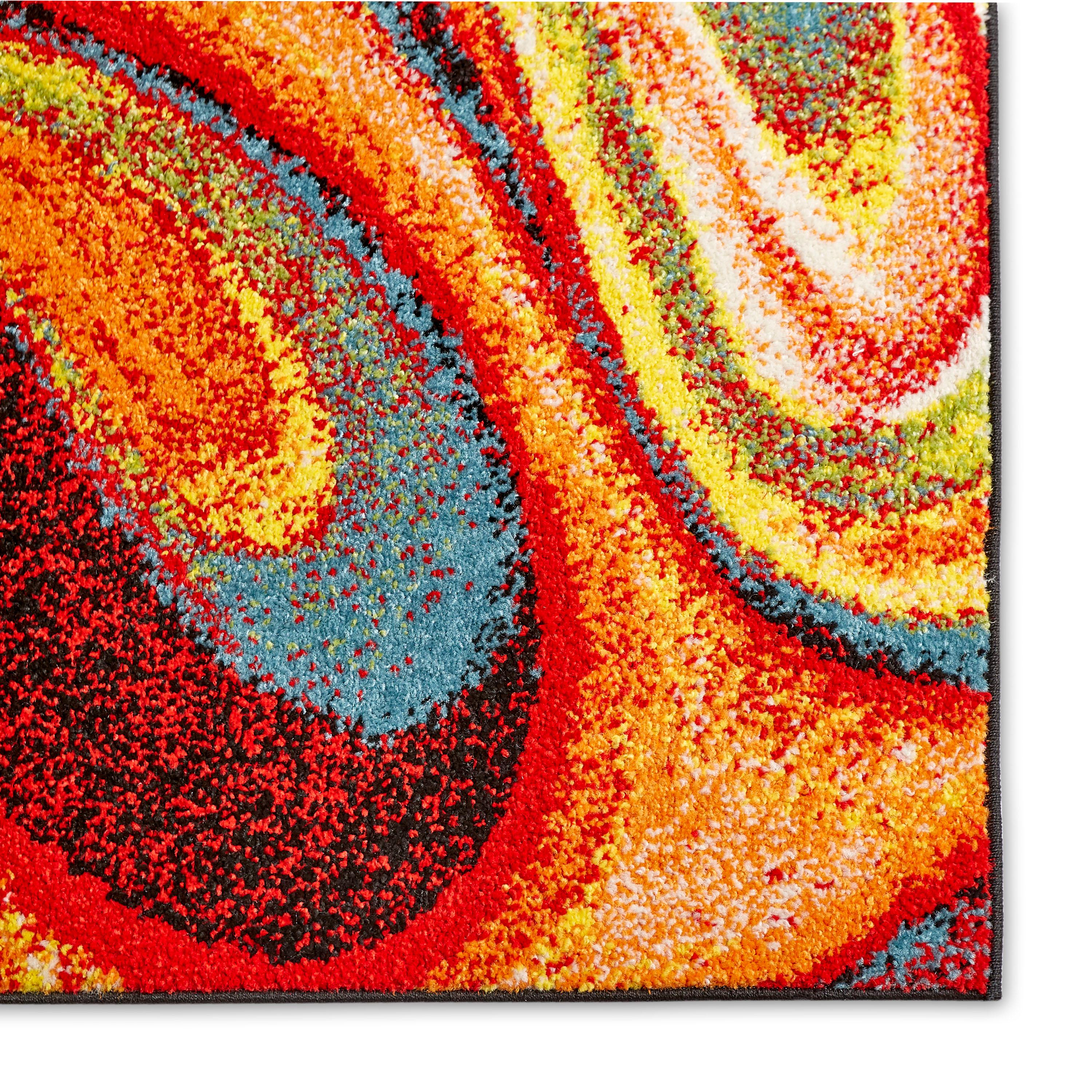 Home Dynamix Splash Adja Contemporary Abstract Swirl Area Rug, Red/Blue, 7'10"x10'2"