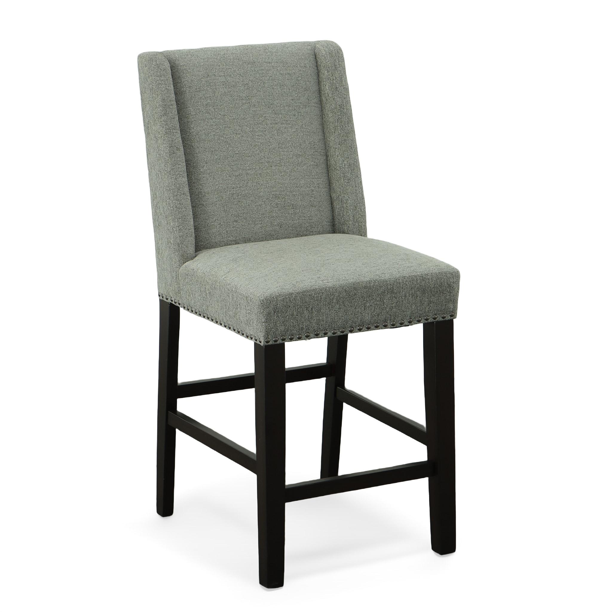 Carolina Living Set of 2 24" Laurant Upholstered Counter Height Barstools Charcoal/Espresso