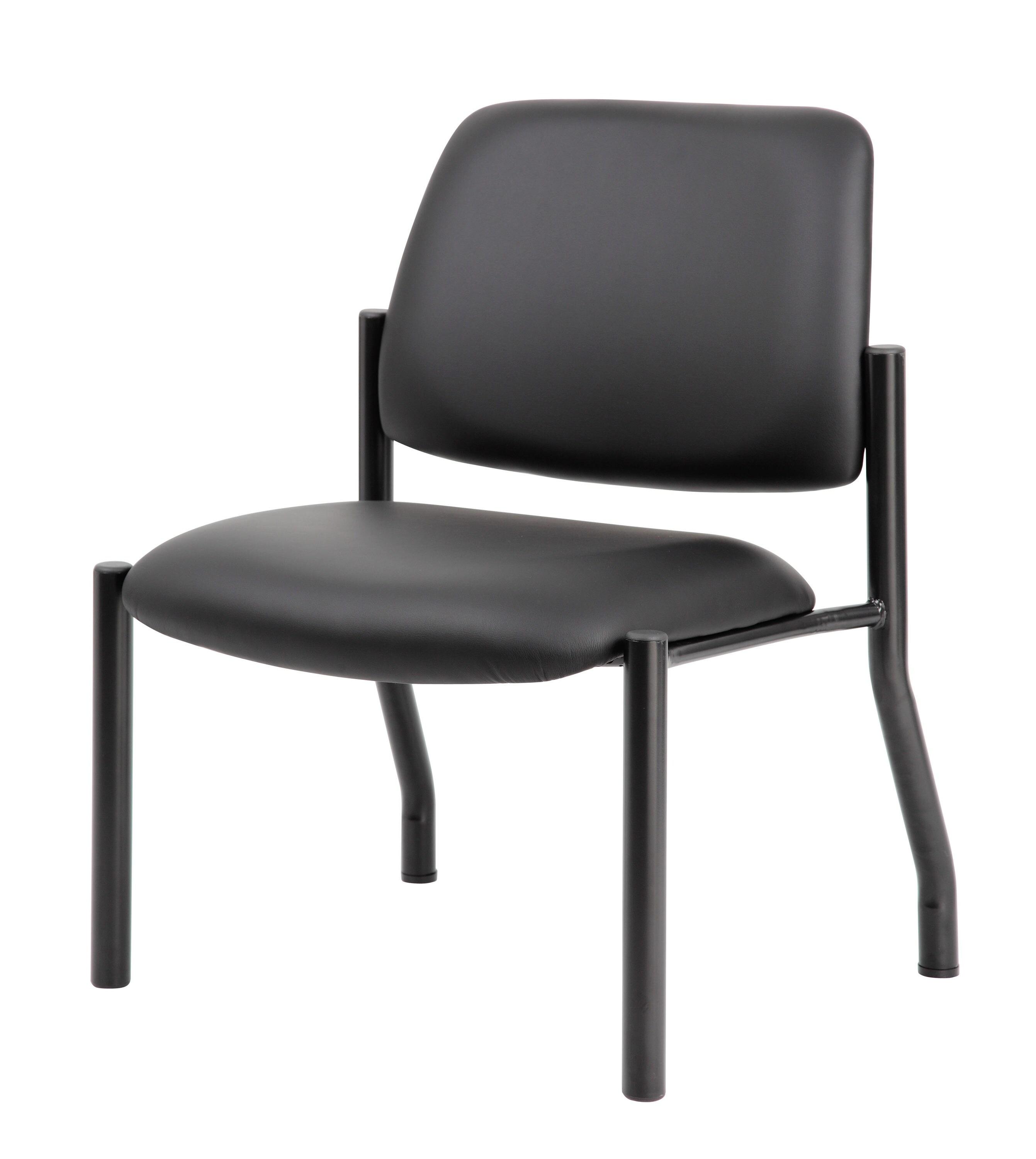 400lbs Weight Capacity Guest Chair Antimicrobial Black - Boss Office Products: Sturdy, Easy Clean, Armless