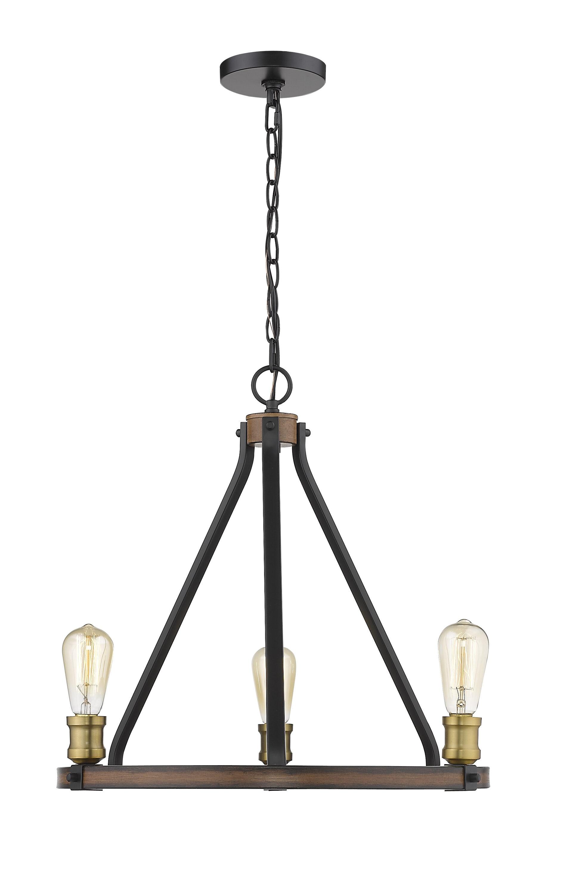 Z-Lite 472-3RM Kirkland Restoration 3 Light Chandelier - Rustic Mahogany