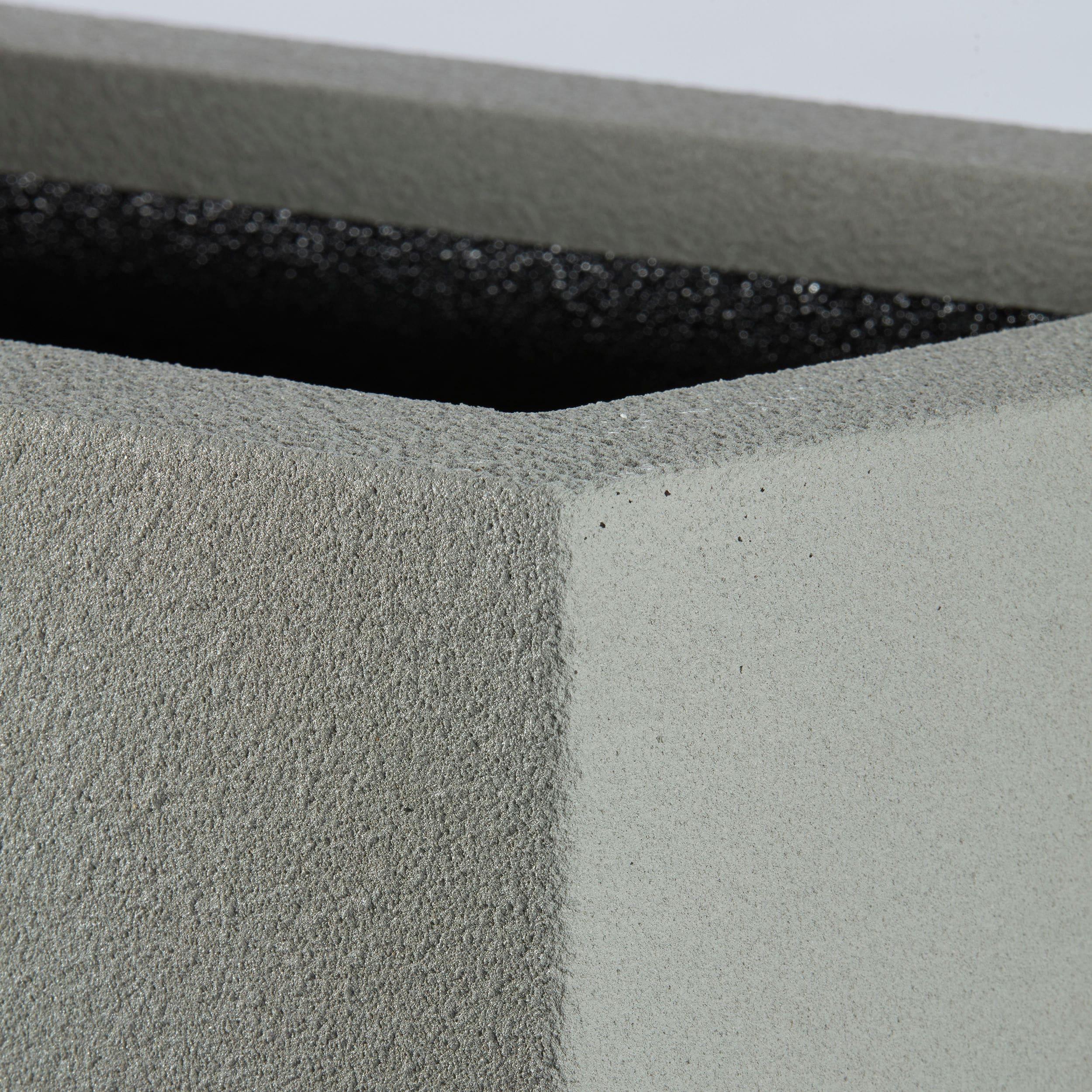 Milan Tall 46 in. x 17 in. Concrete Gray Composite Trough