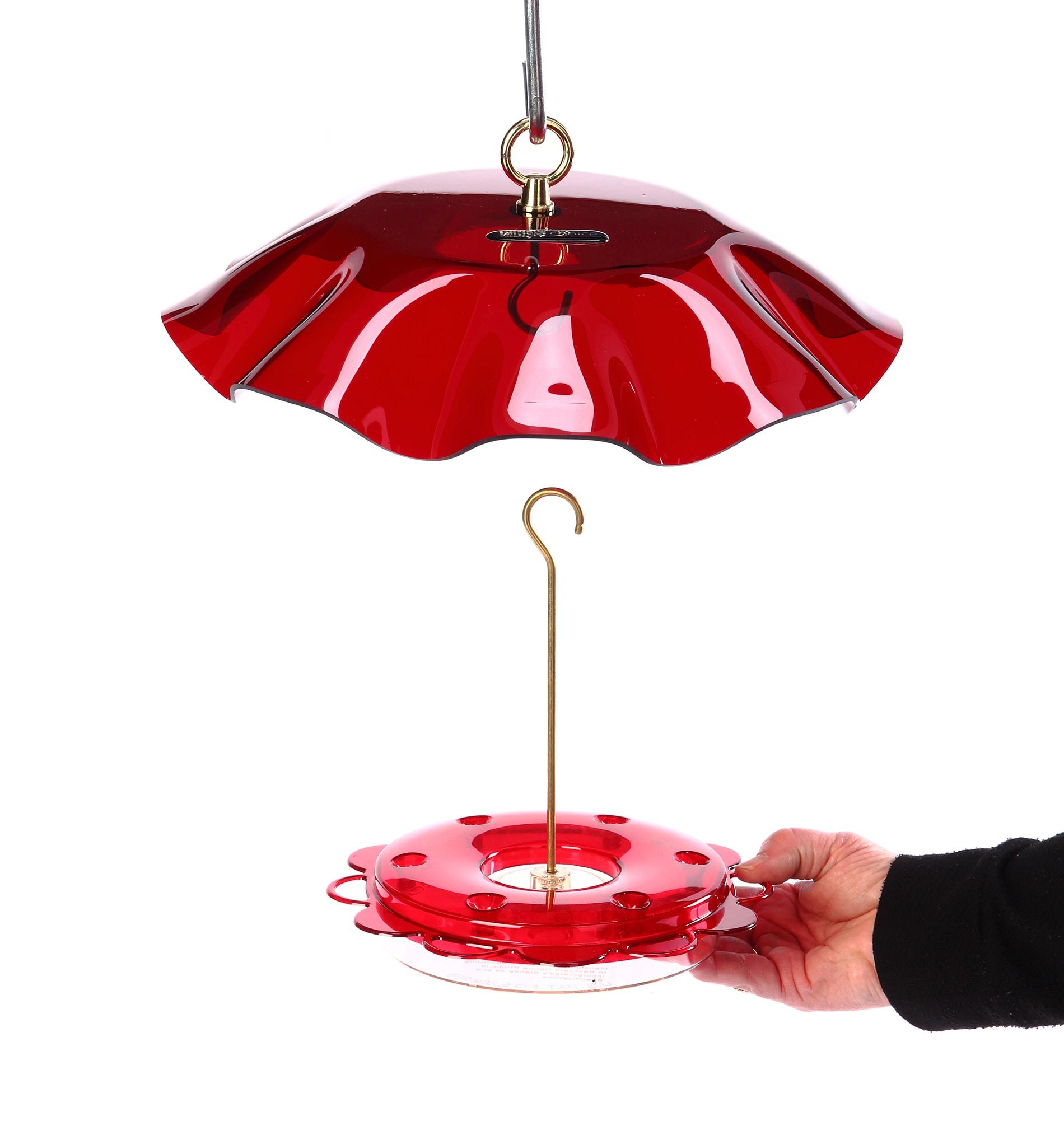 Birds Choice NP1007 Hummerfest Bird Feeder w/ Weatherguard, Hummingbird Nectar Feeder with Ant Moat, 12oz Capacity, Red