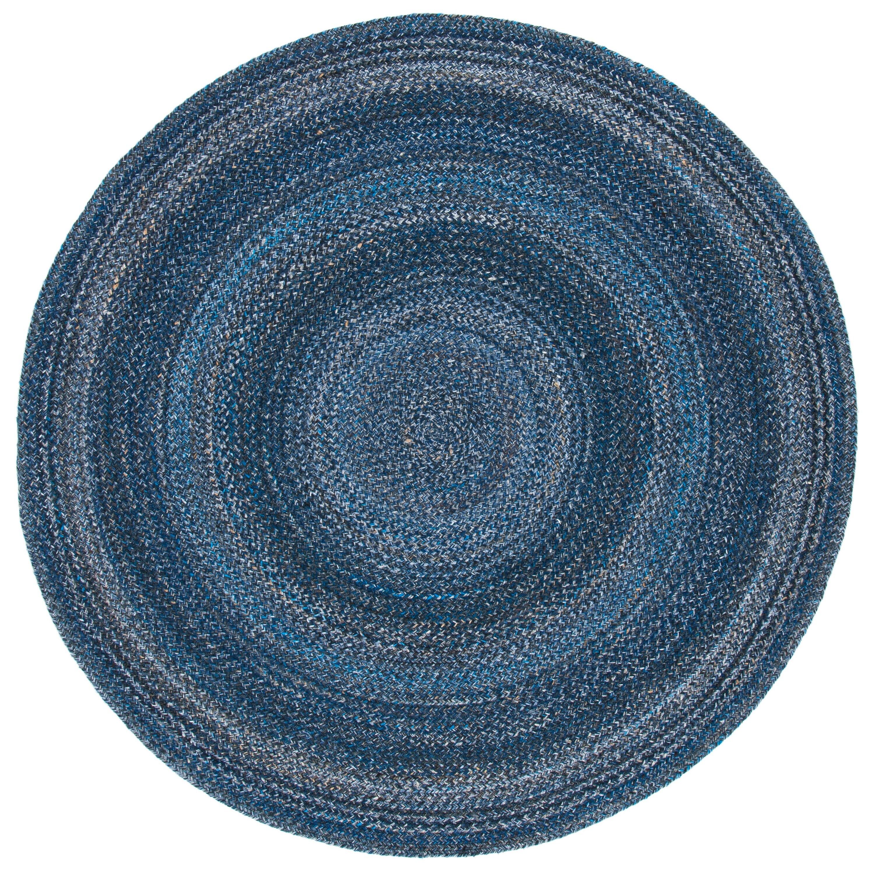 Braided BRD851 Hand Braided Area Rug - Navy - 6' Round - Safavieh.