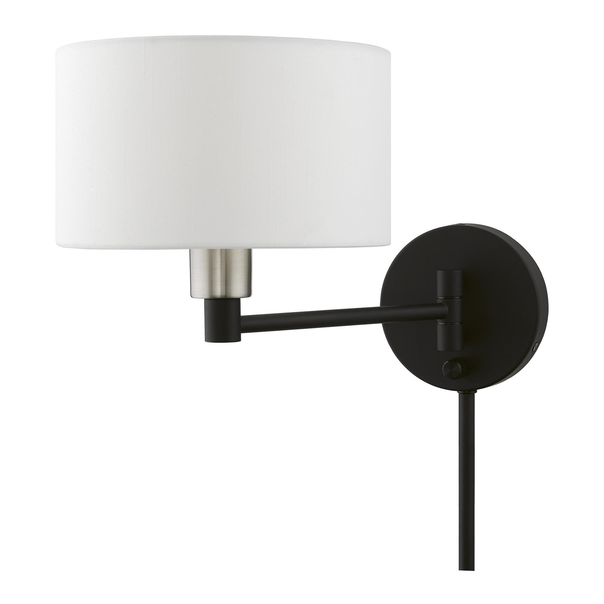 Livex Lighting 1 - Light Wall Light in  Black/Brushed Nickel
