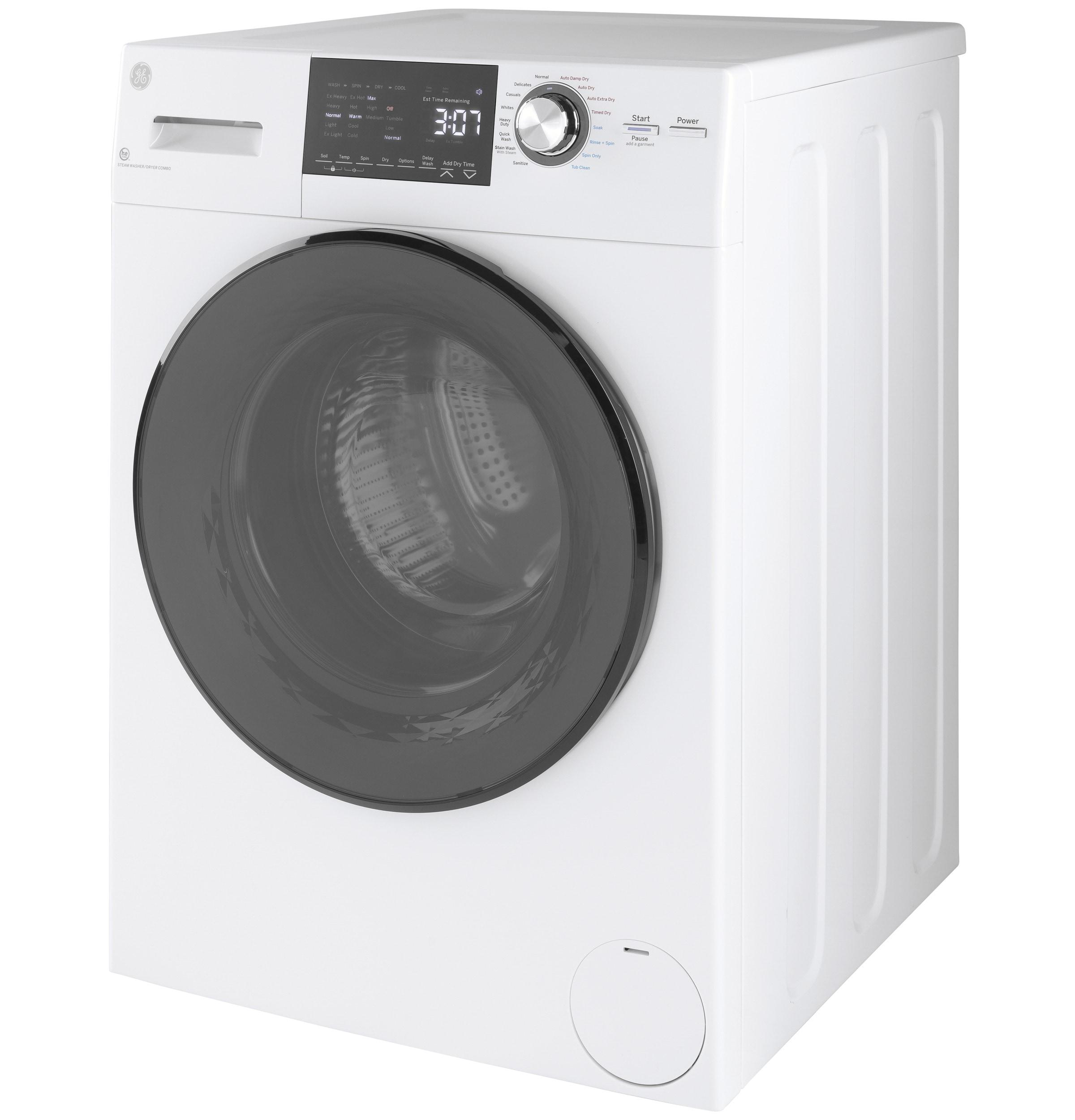GE Appliances All-In-One Combo Unit with 2.4 Cubic Feet Front Load Washer and 2.4 Cubic Feet Electric Dryer