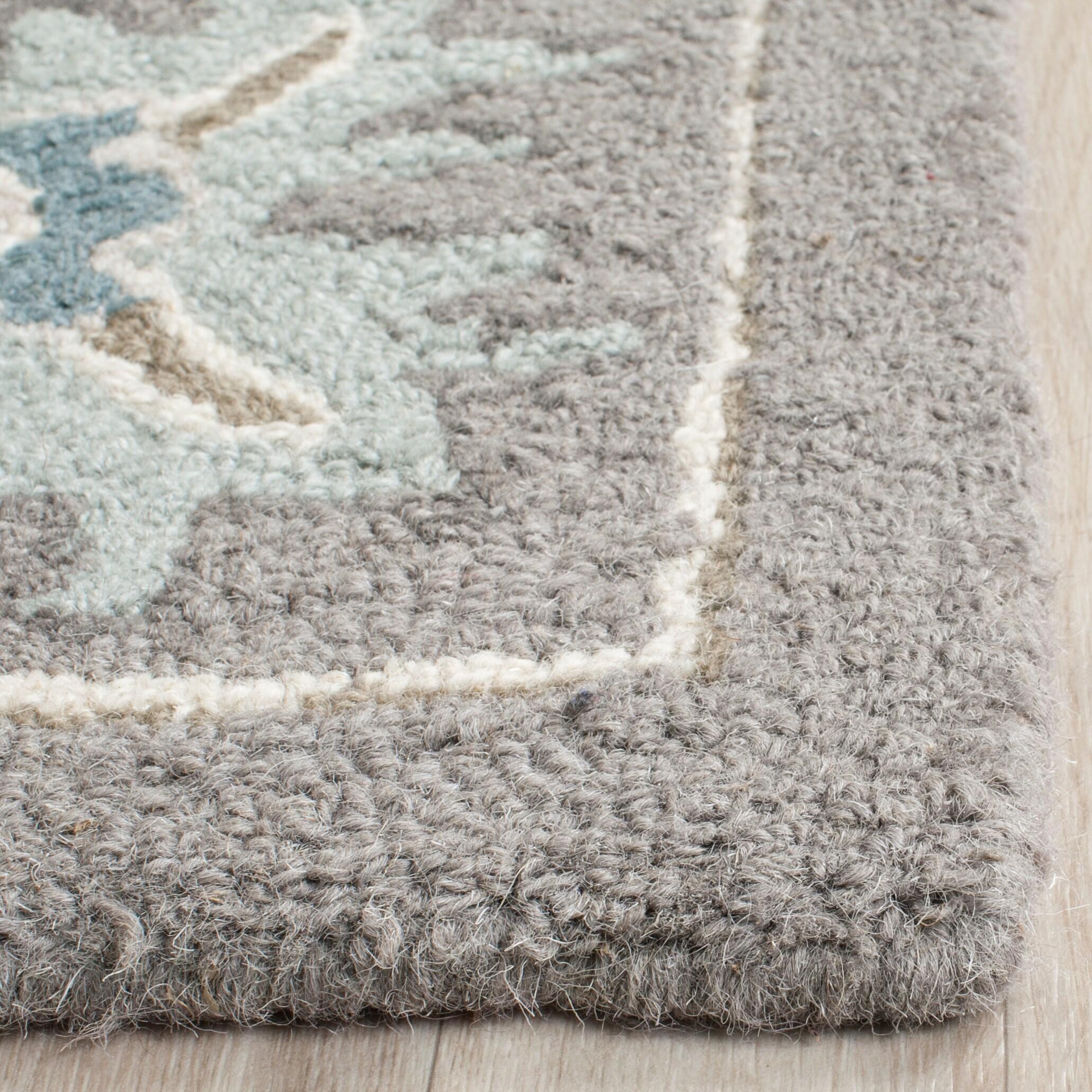 Blossom BLM218 Hand Tufted Area Rug - Grey - 8'x10' - Safavieh.