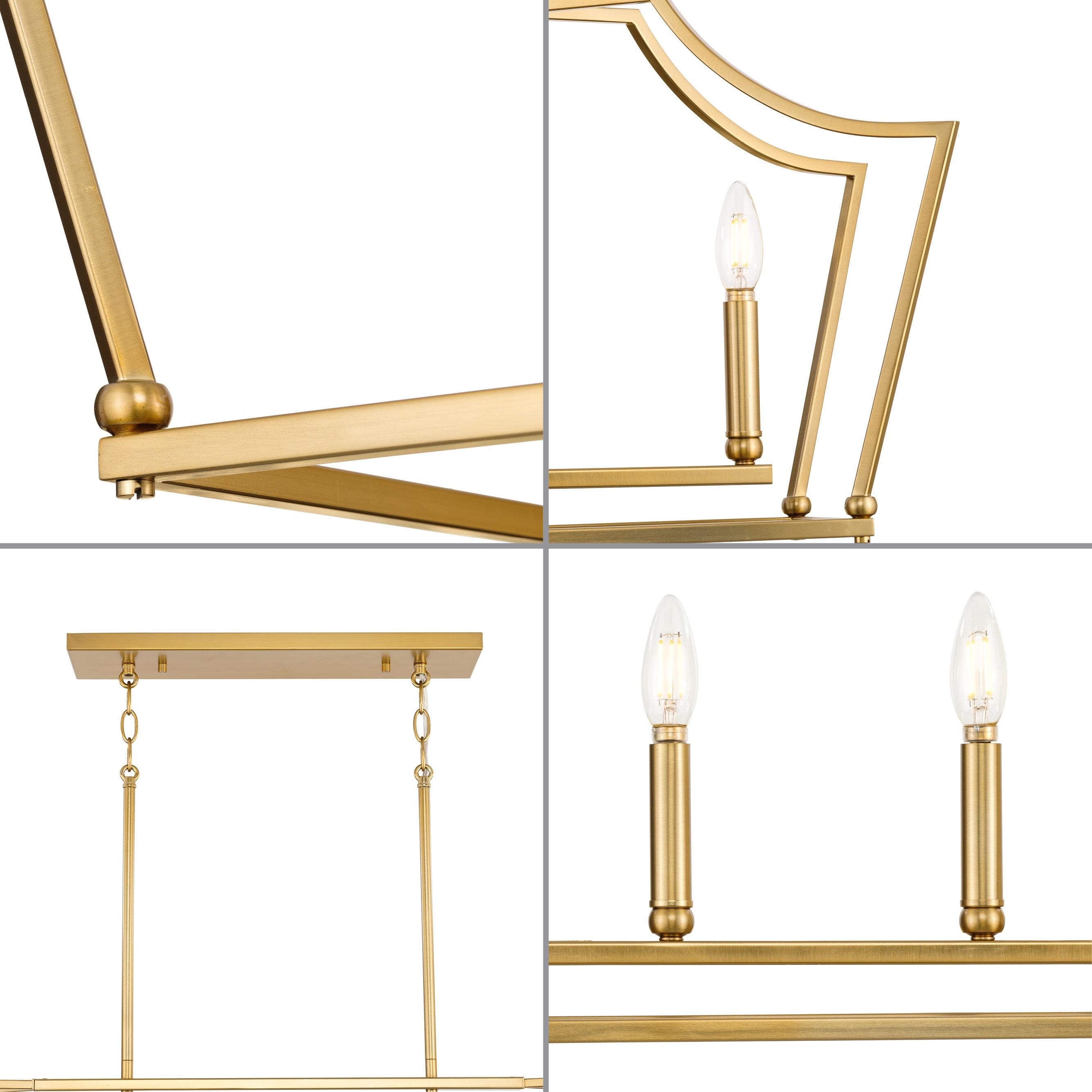 Progress Lighting Parkhurst 6-Light Linear Chandelier, Brushed Bronze, Steel, 13" x 15.13" x 42", Ideal for Dining Rooms and Kitchens