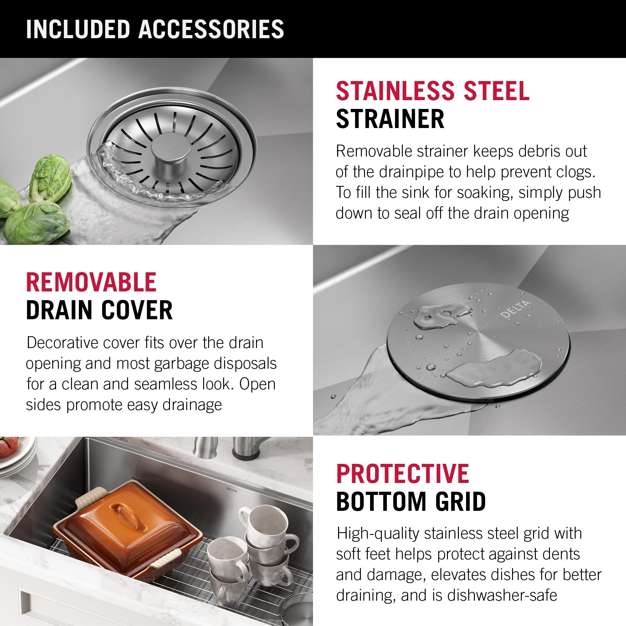 Delta Lorelai Workstation Kitchen Sink Undermount Stainless Steel Single Bowl with WorkFlow™ Ledge