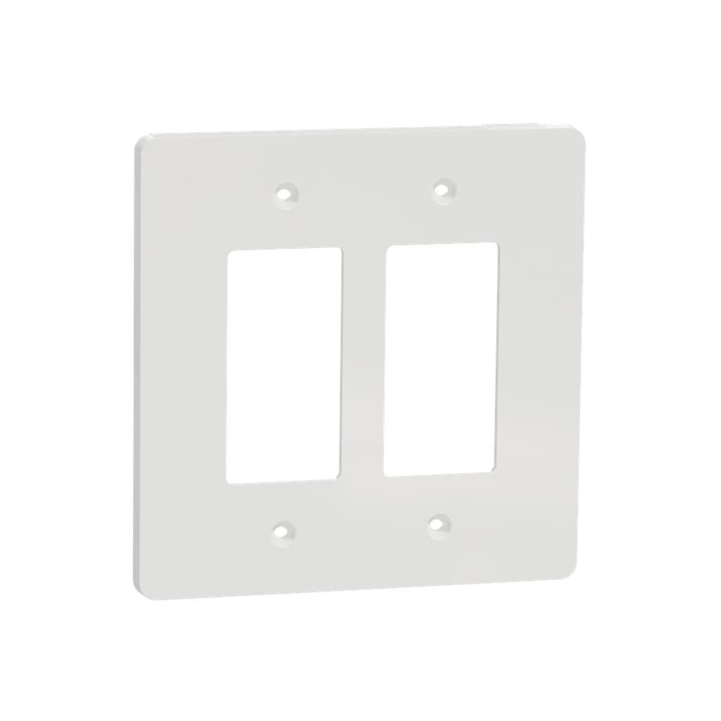 Matte White Mid-Size 2-Gang Polycarbonate Wall Plate