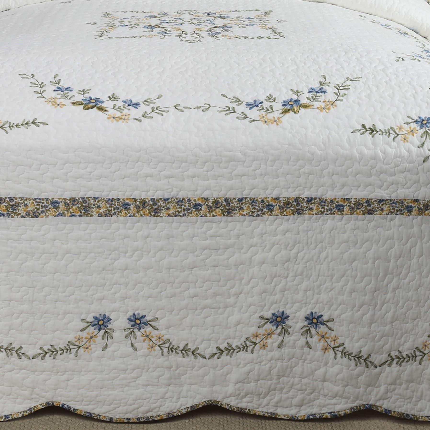Modern Heirloom Heather Floral Embroidered Single Bedspread & Reviews | Wayfair