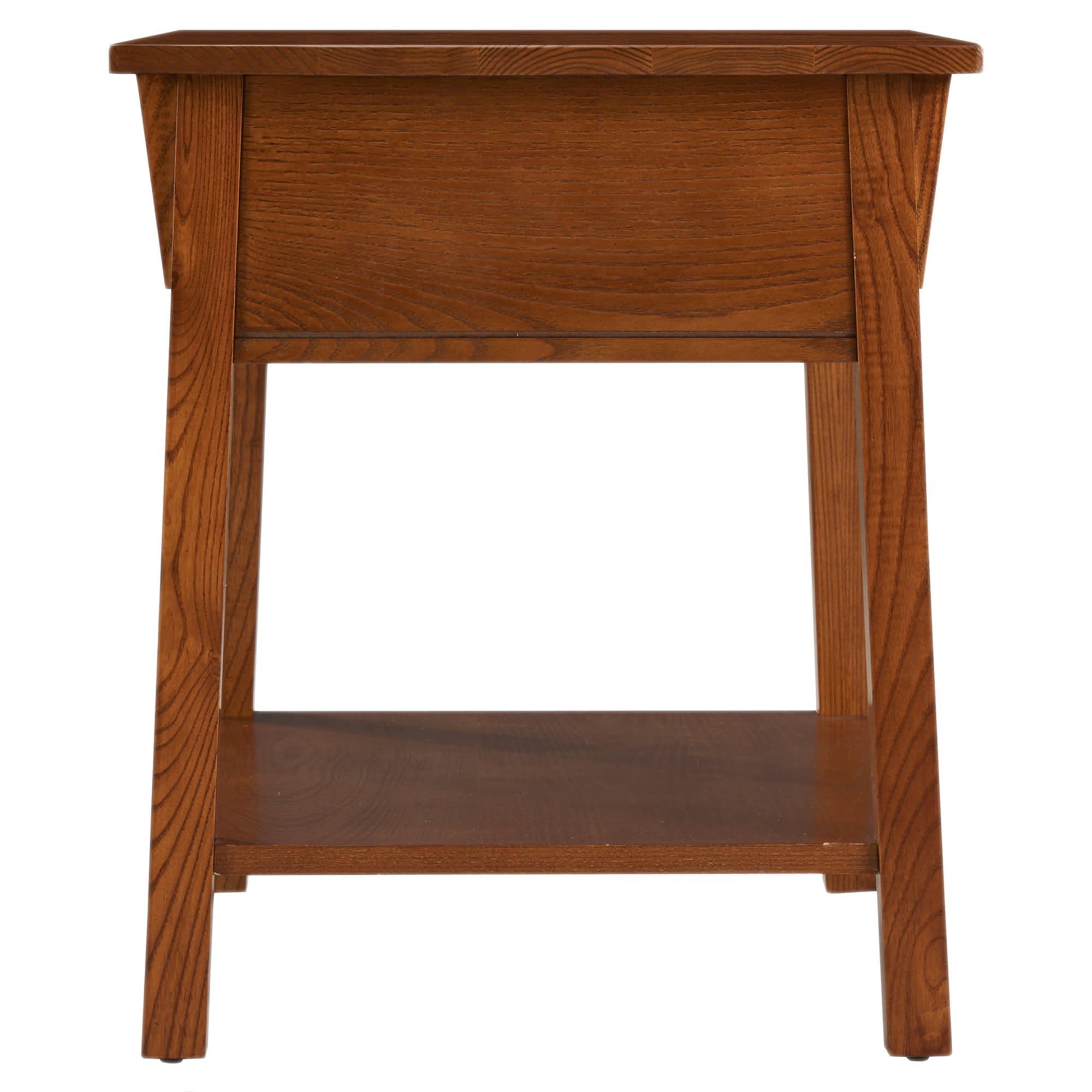 Mission Solid + Manufactured Oak Wood Side Table in Russet