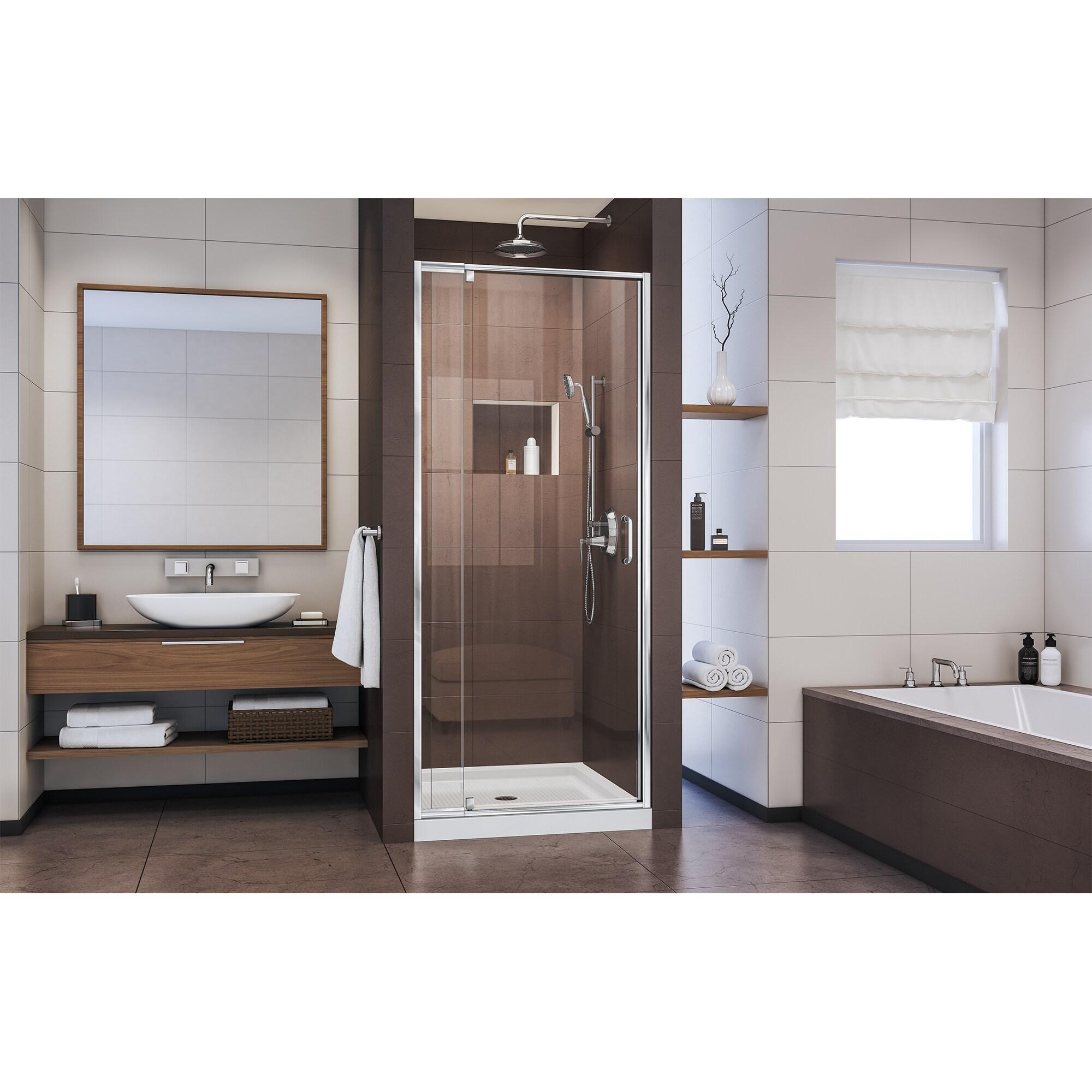 Flex 32" W x 72 "H Pivot Semi-Frameless Pivot Shower Door with Clearmax Technology