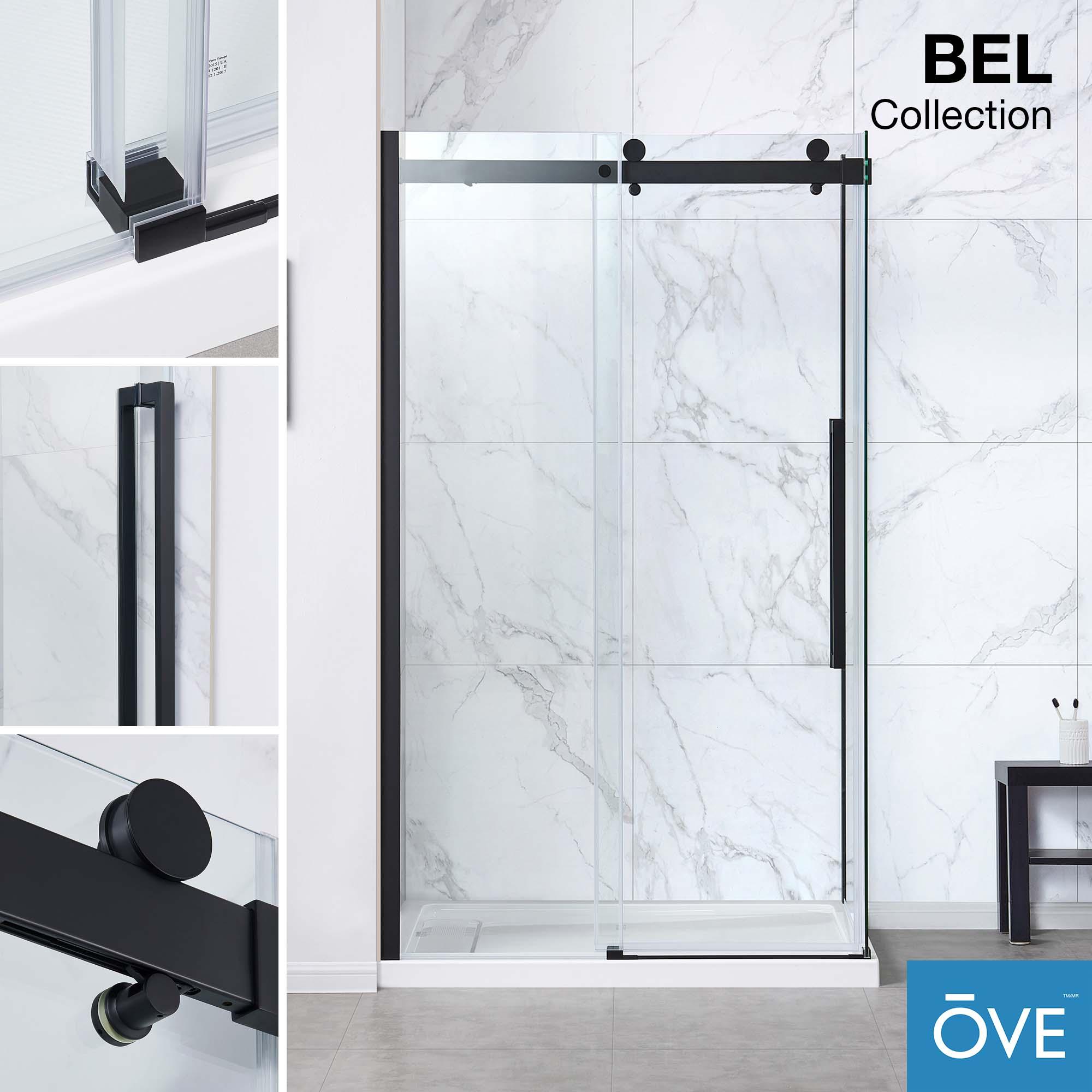OVE Decors Bel Soft Close Stainless Steel 3-Piece 32-in x 48-in x 81-in Base/Door Corner Shower Kit