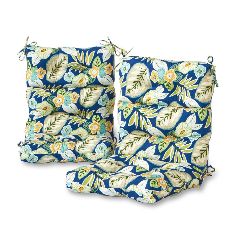 Kensington Garden 2pc 24"x22" Floral Outdoor Seat and Back Chair Cushion Set Marlow: Water & Stain Resistant, Reversible