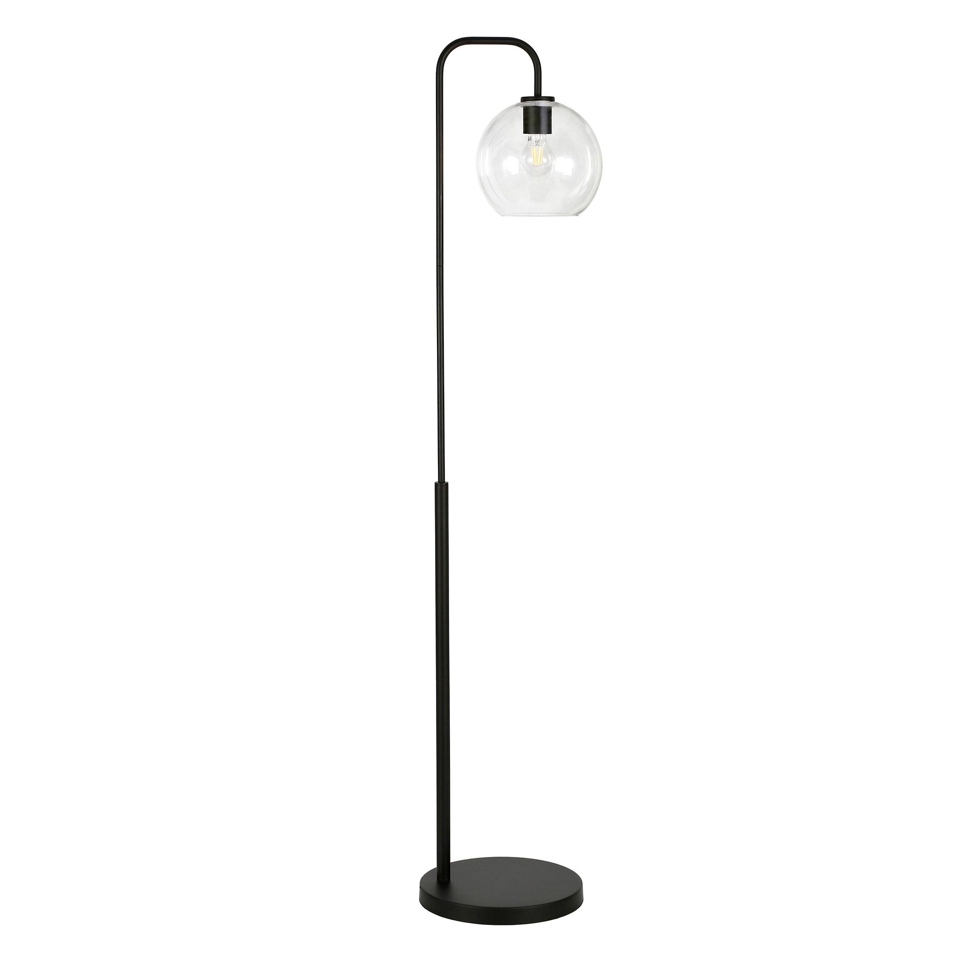 Henn&Hart 12" Blackened Bronze Metal/Glass Floor Lamp