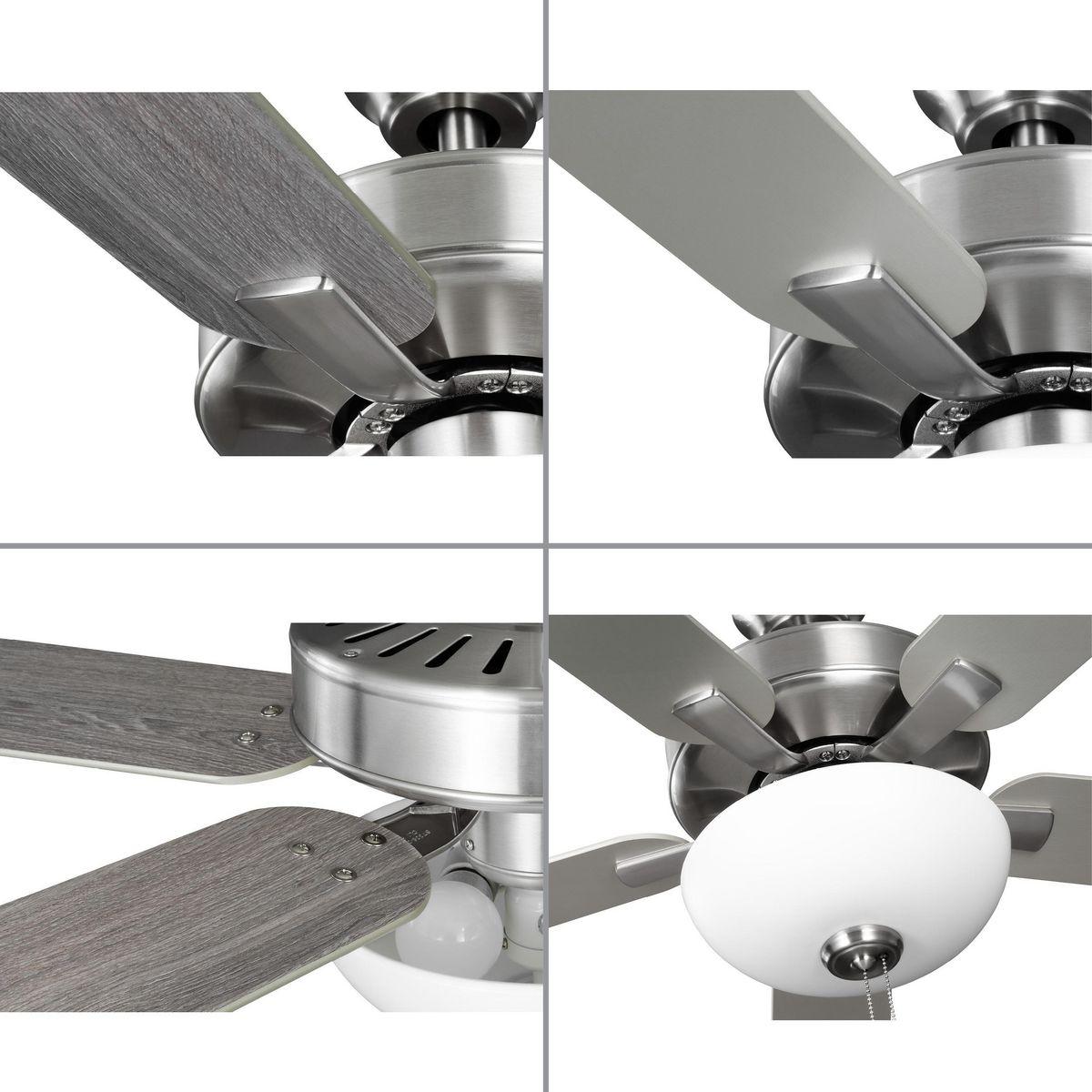 AirPro 52 in. Brushed Nickel 5-Blade AC Motor Ceiling Fan with Light