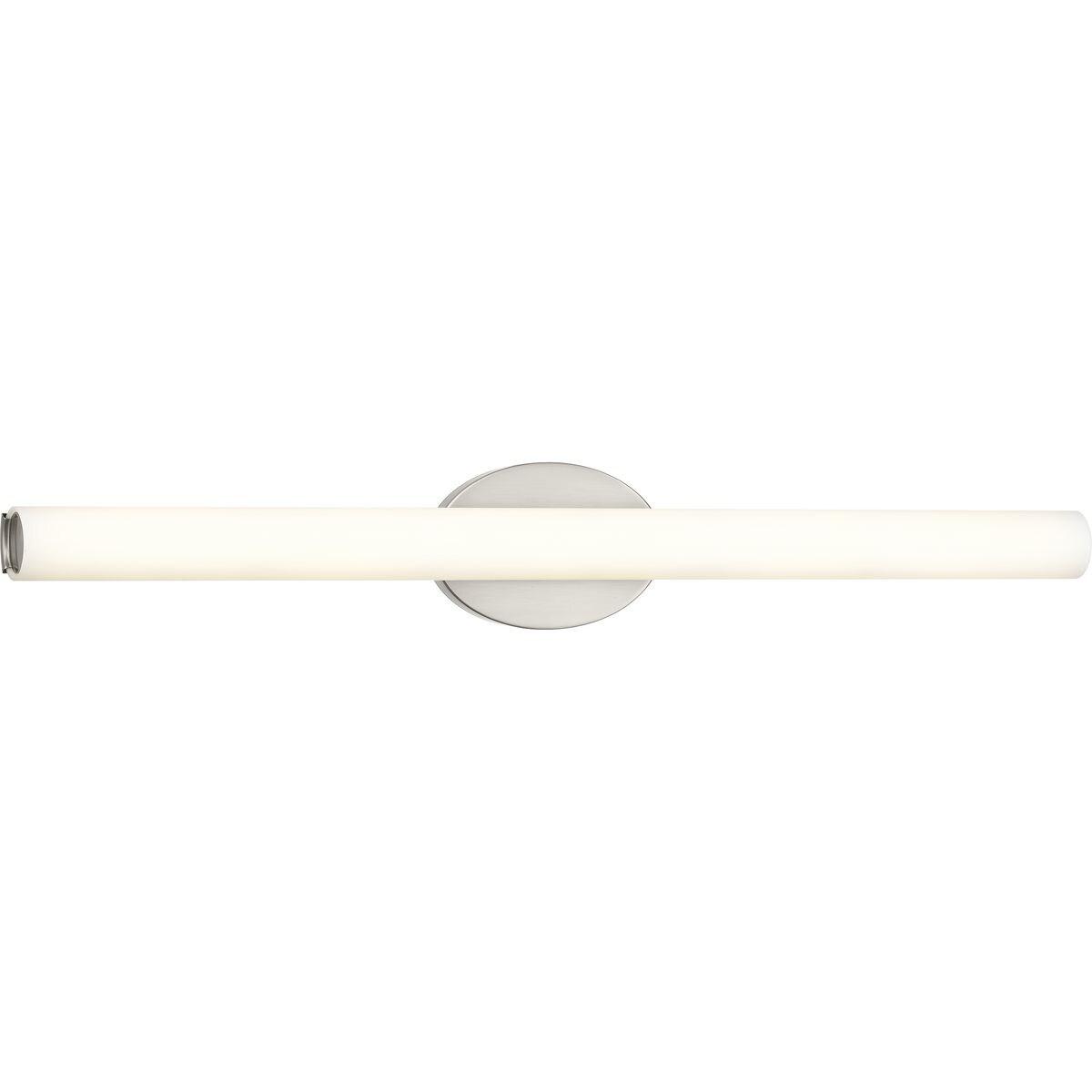 Progress Lighting Parallel Collection 1-Light LED Bath Vanity Fixture, Brushed Nickel, Opal Glass Shade